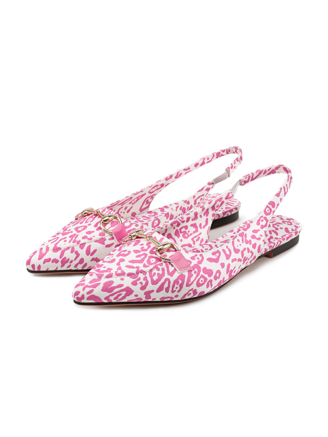 Leopard Chic Flat Pink Sandals for Women