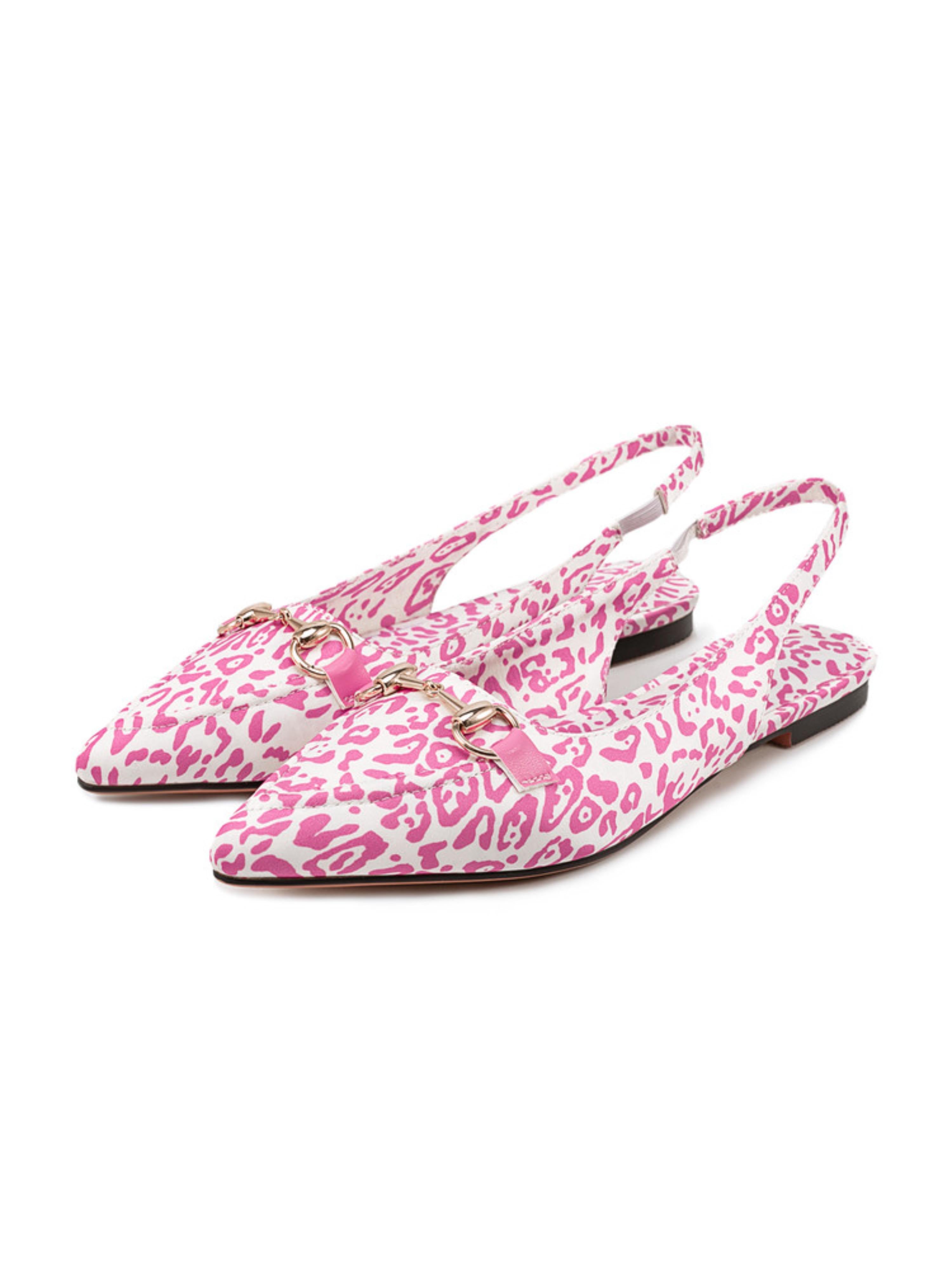 Leopard Chic Flat Pink Sandals for Women