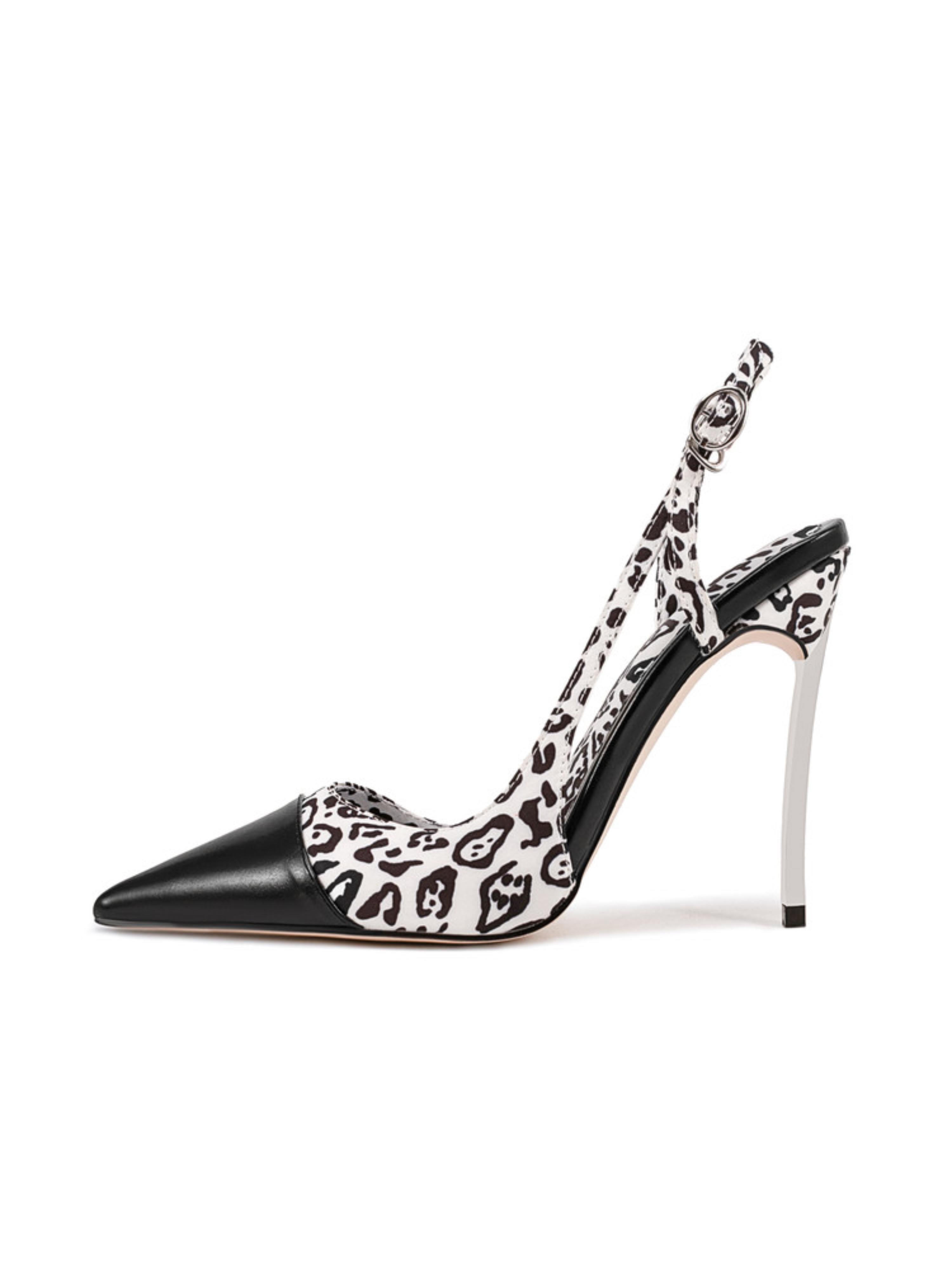 Bold Animal Print Chic Women Black Sandals