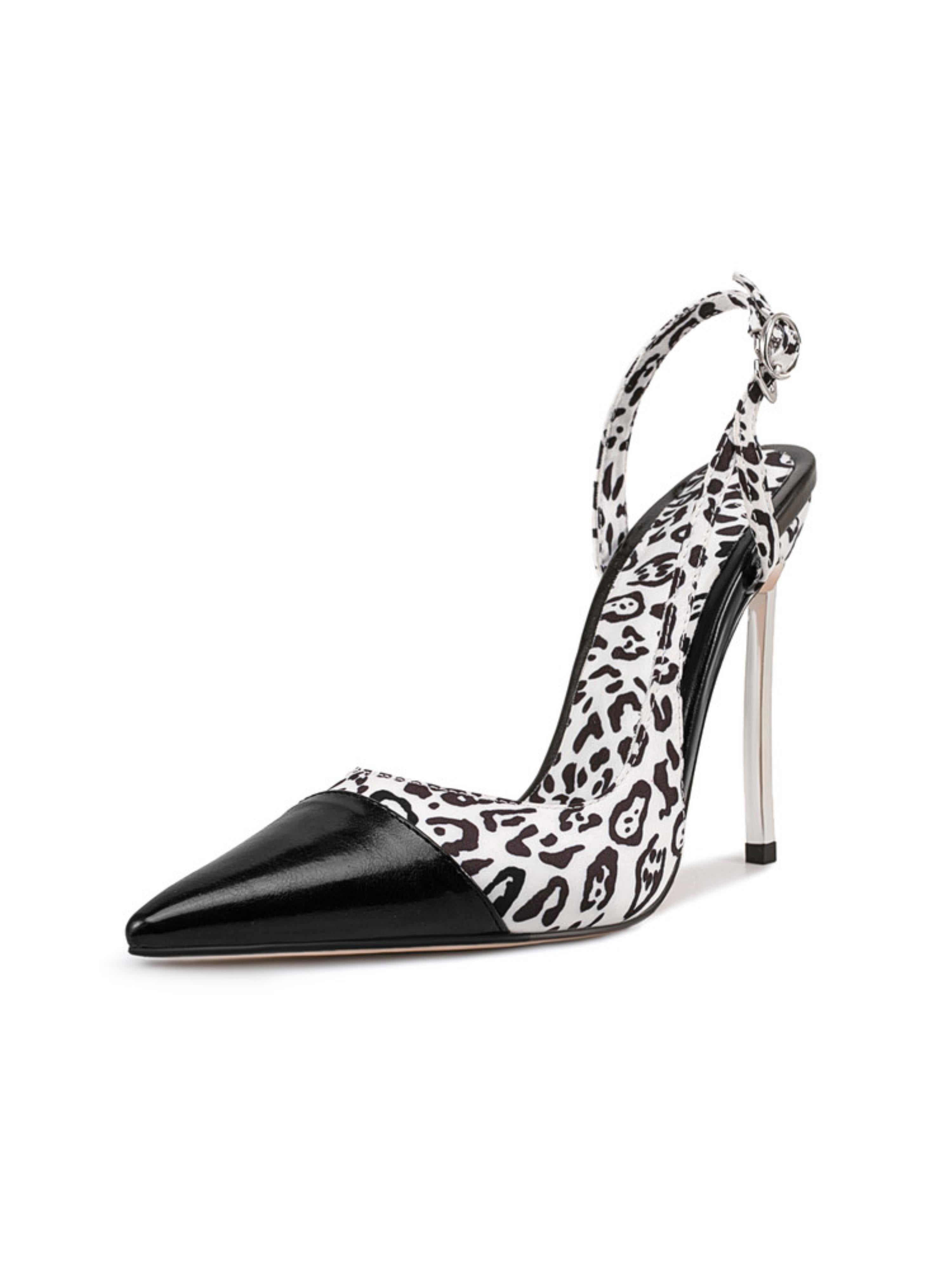 Bold Animal Print Chic Women Black Sandals