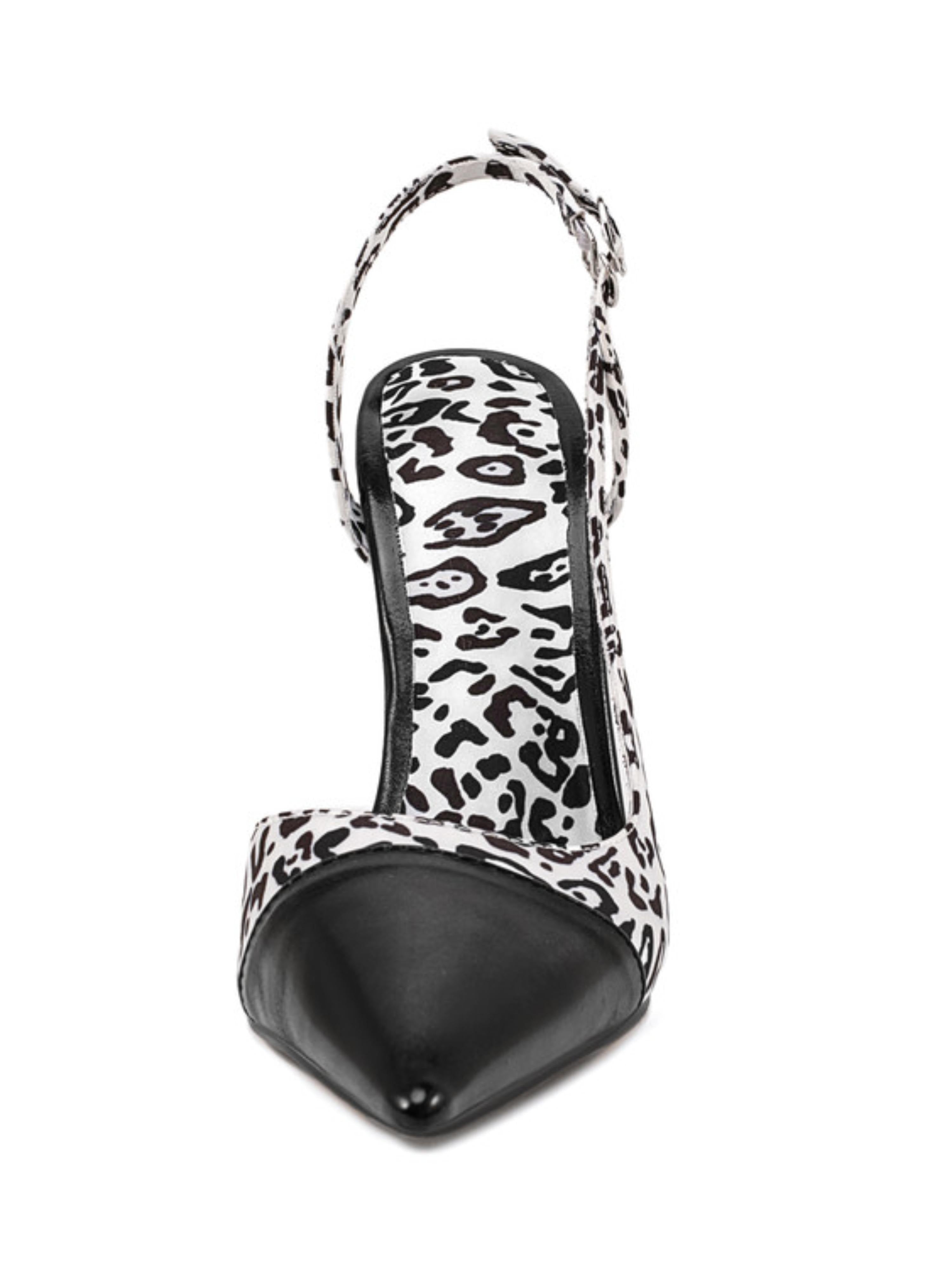 Bold Animal Print Chic Women Black Sandals