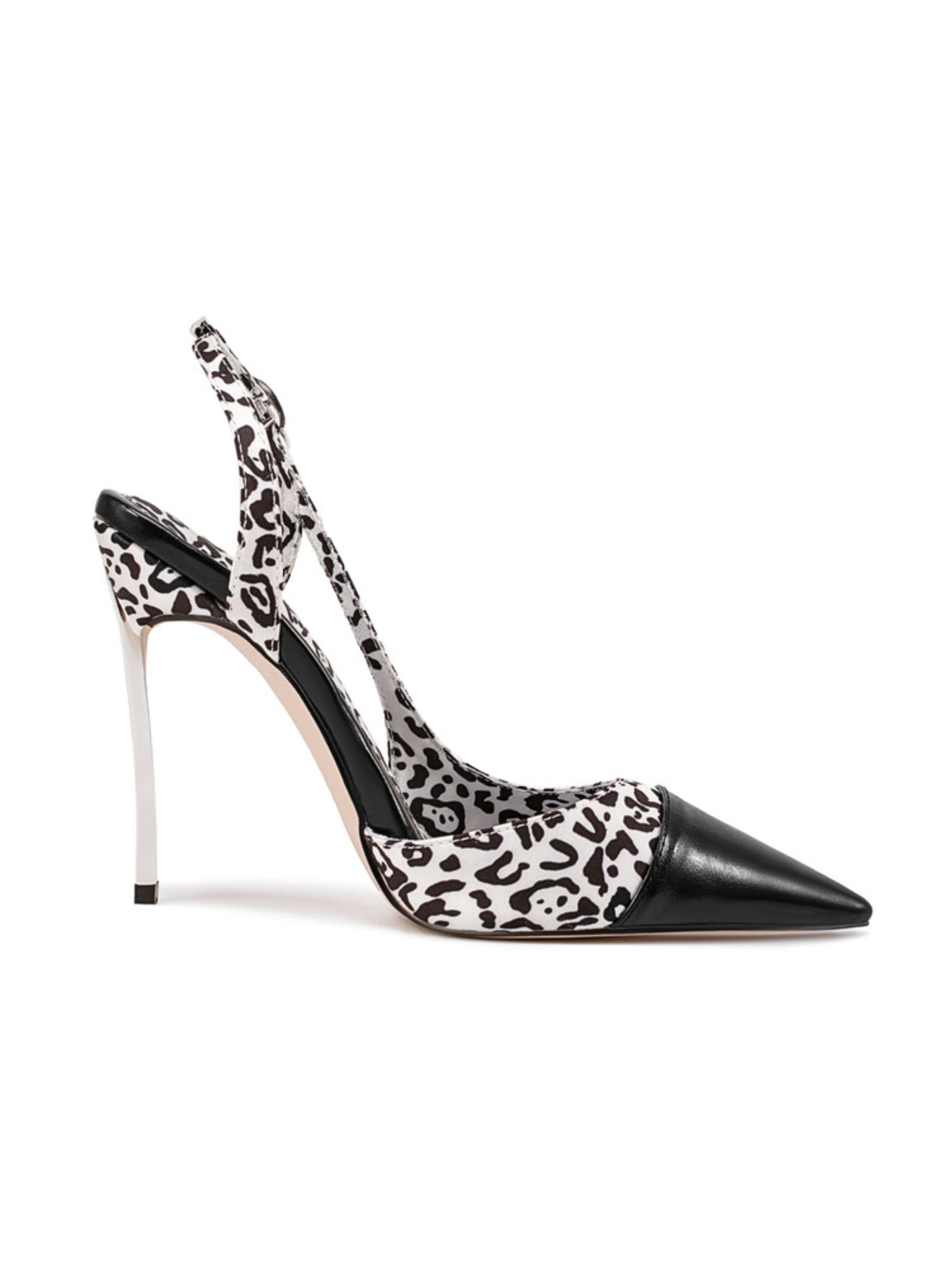 Bold Animal Print Chic Women Black Sandals