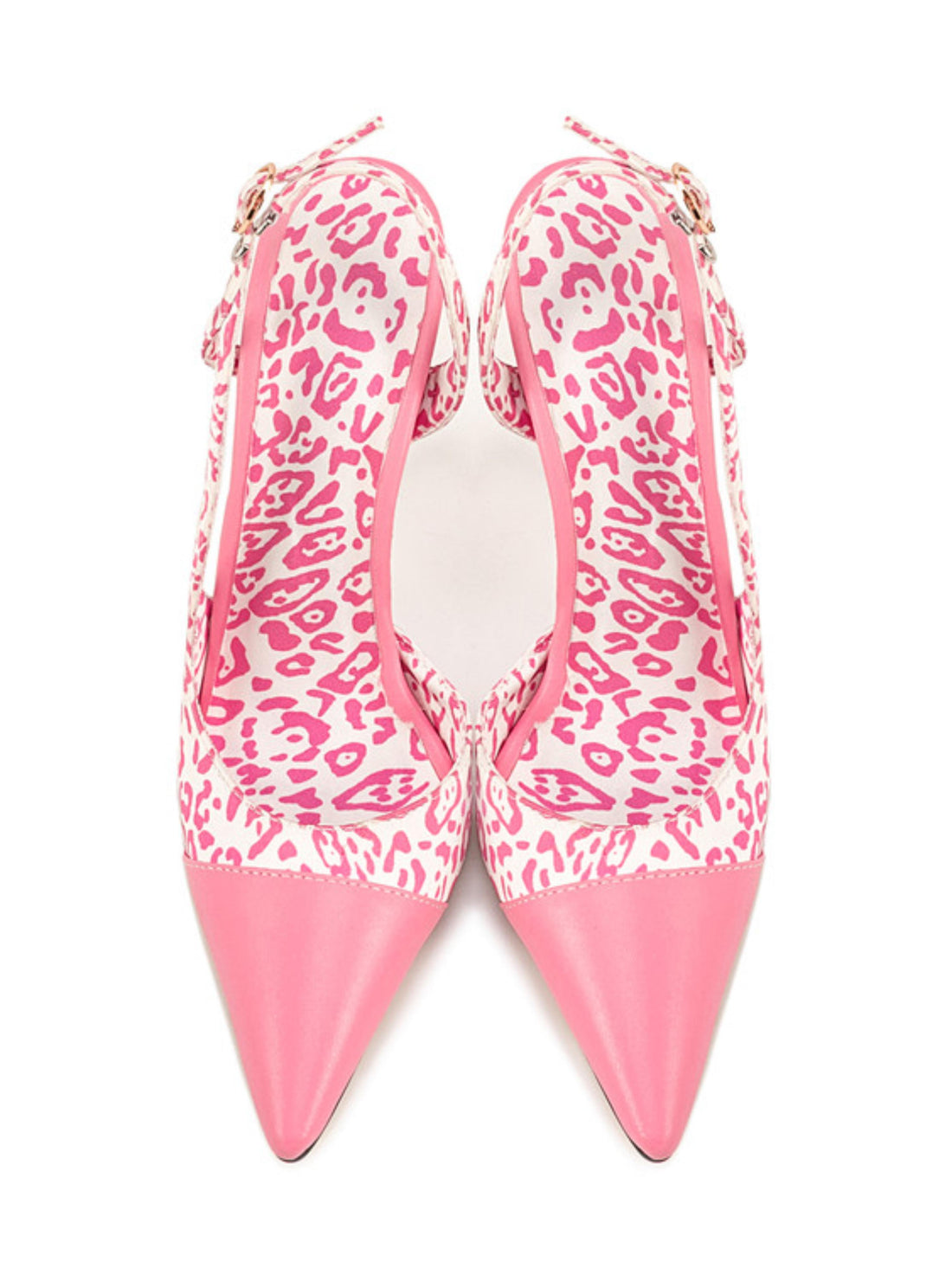 Gorgeous Animal Print Slingback Stiletto Pink Sandals for Women