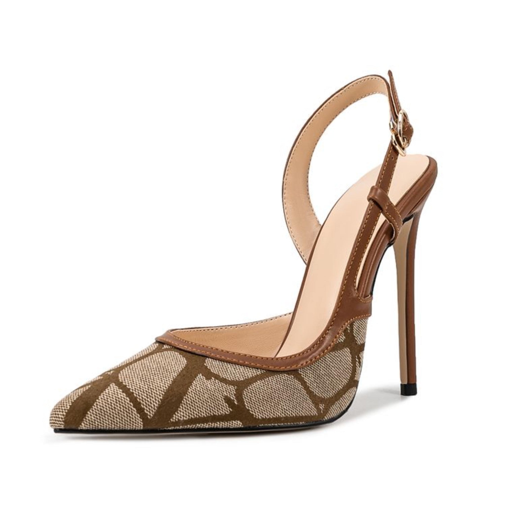Fierce Monogram Patterned Brown Sandals for Women