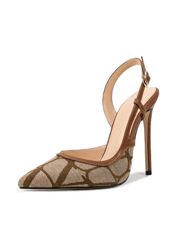 Fierce Monogram Patterned Brown Sandals for Women