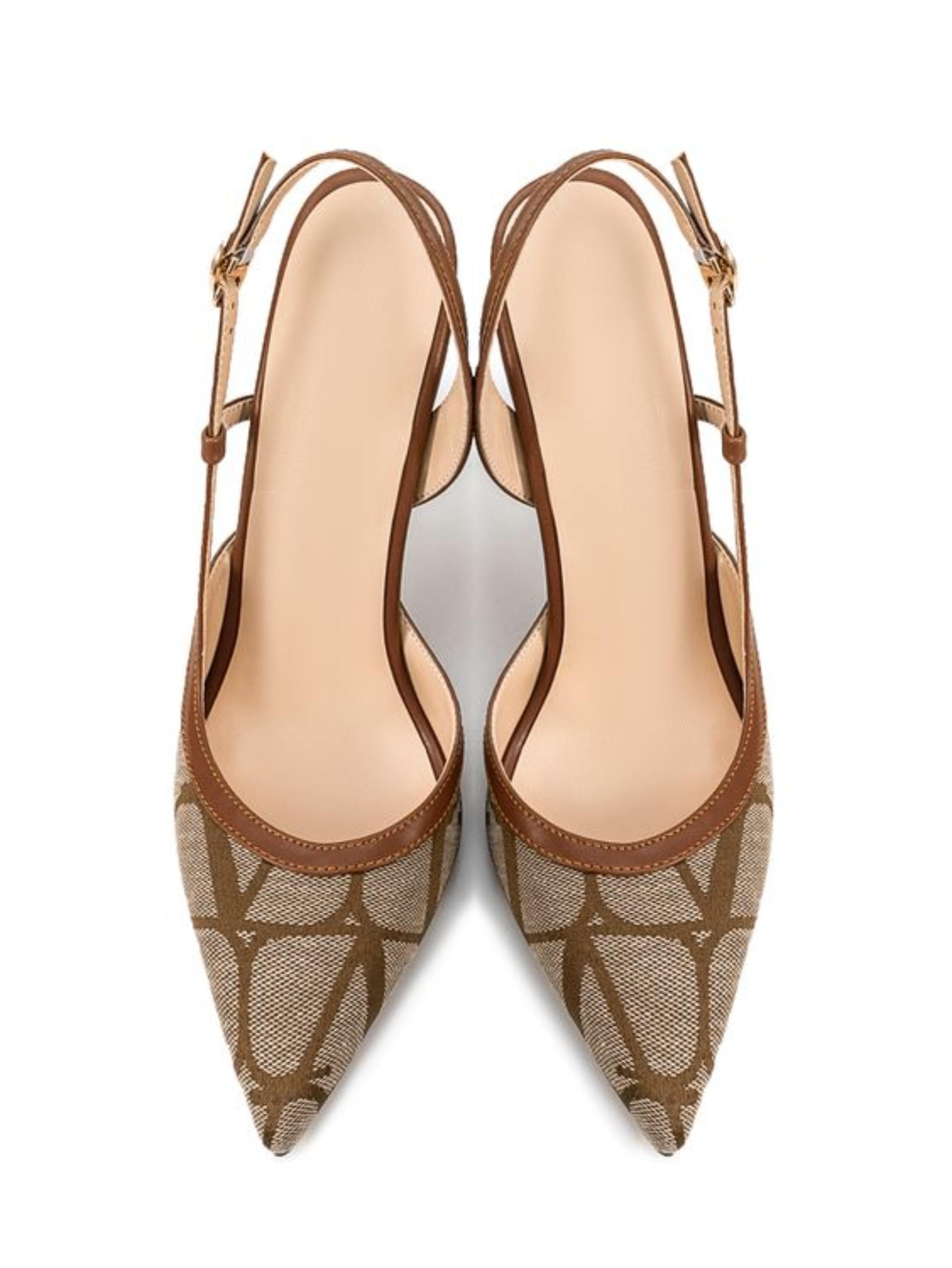 Fierce Monogram Patterned Brown Sandals for Women