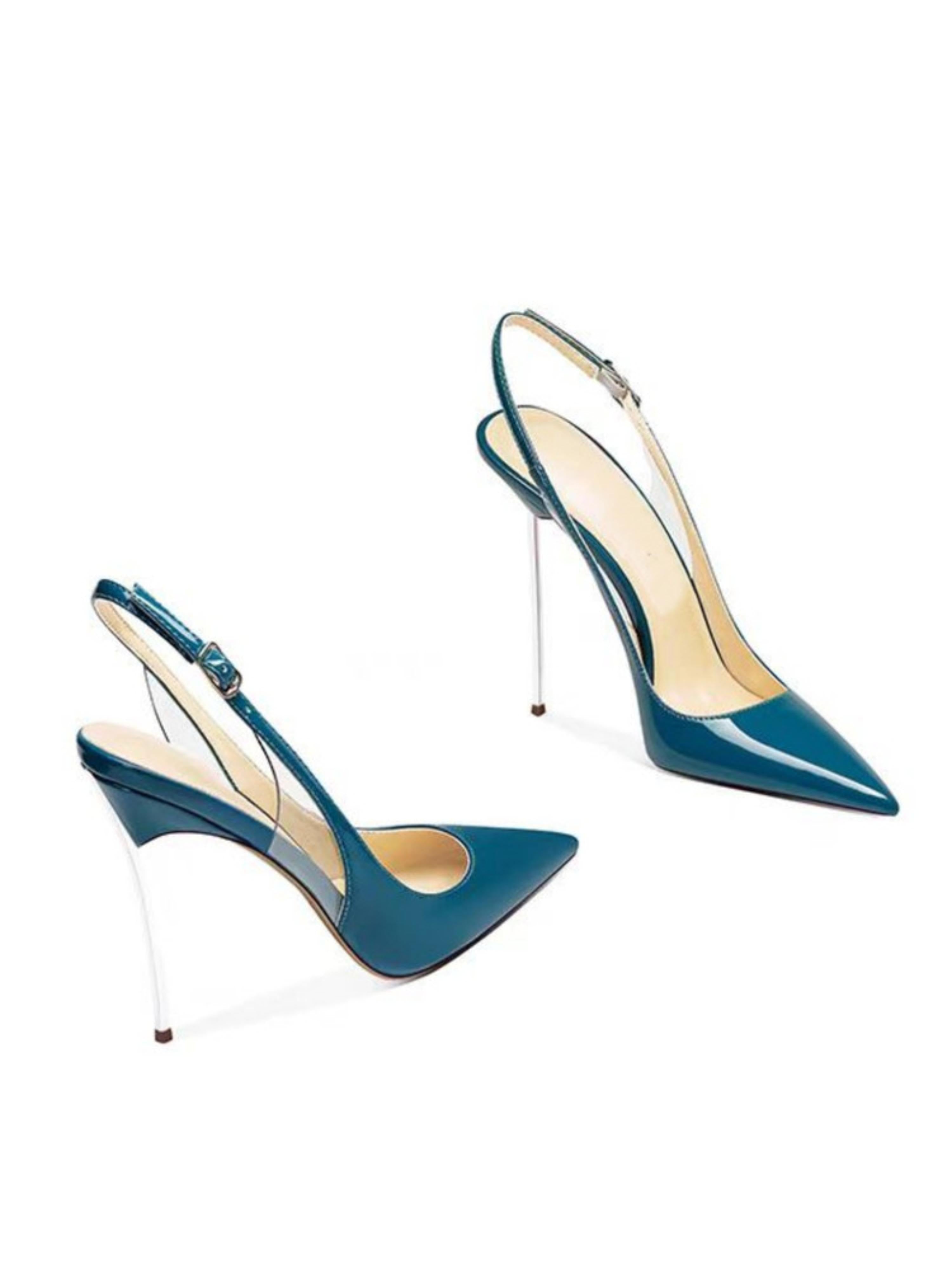 Blue Glossy Noir Casual Sandals for Women