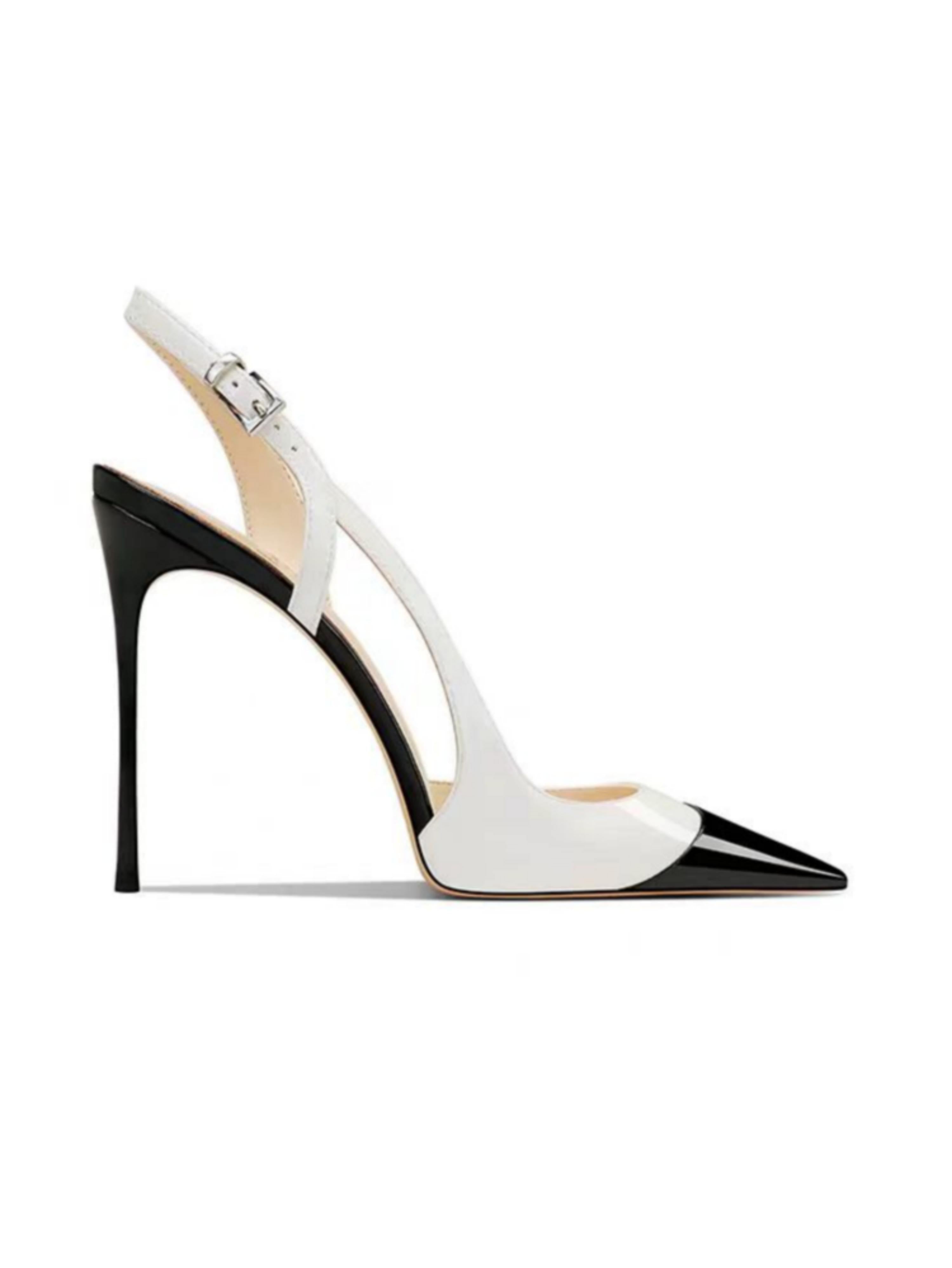 Monochrome Elegant Slingback Woman Sandals