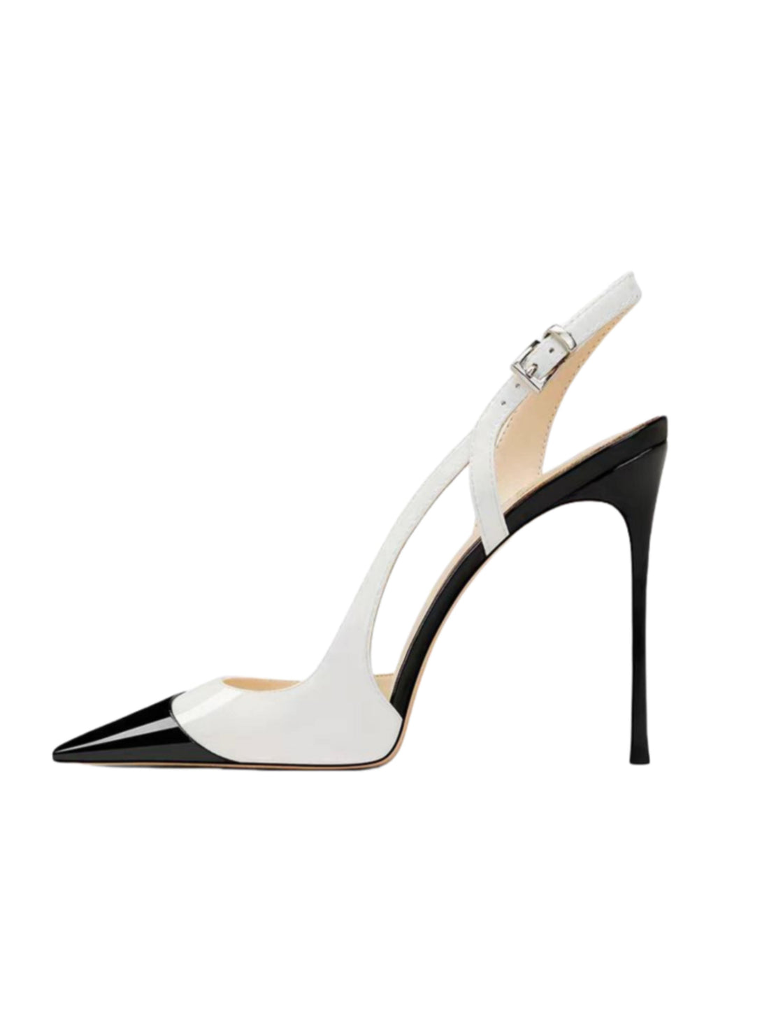 Monochrome Elegant Slingback Woman Sandals