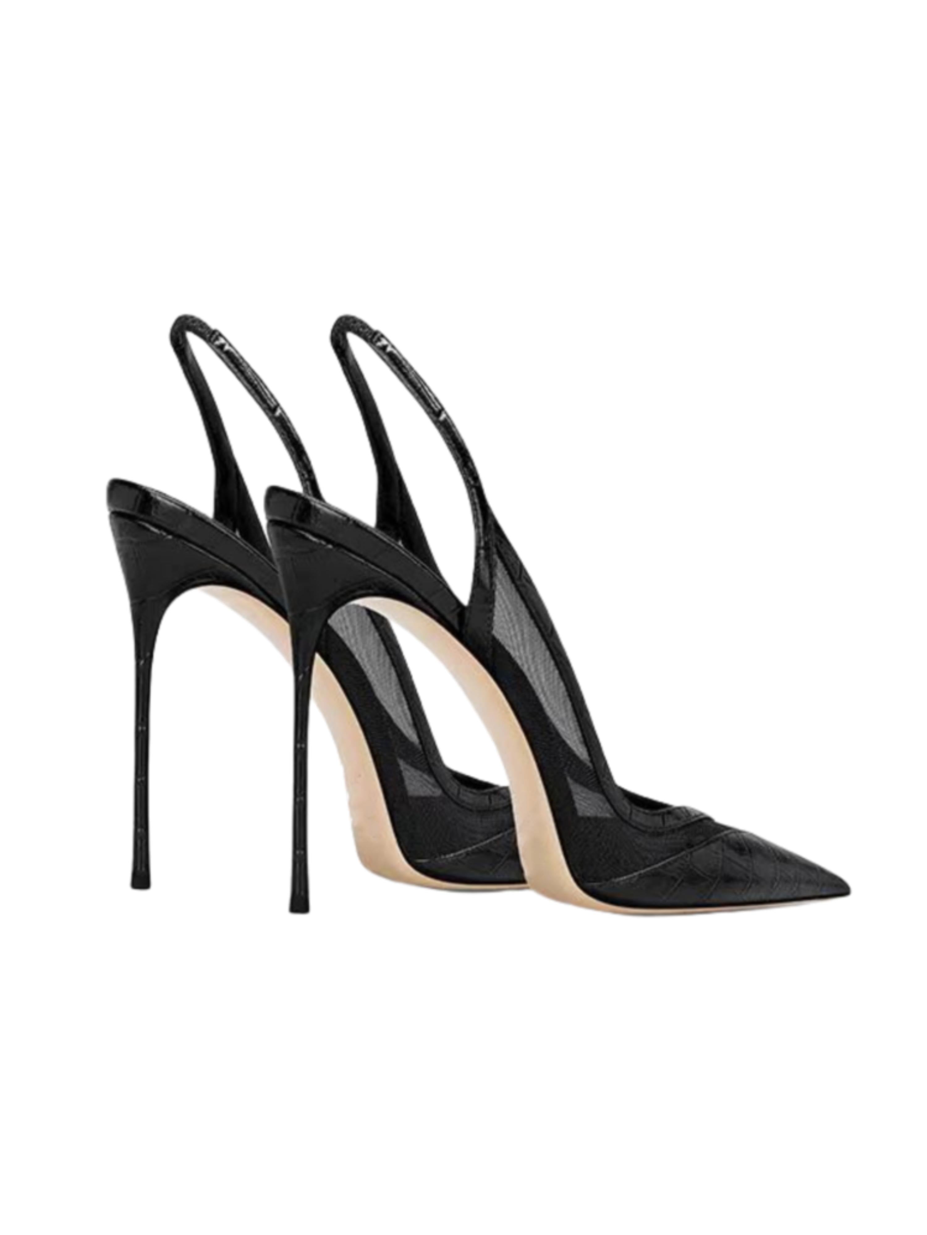 Runway Edge Pointed-Toe Women Black Sandals
