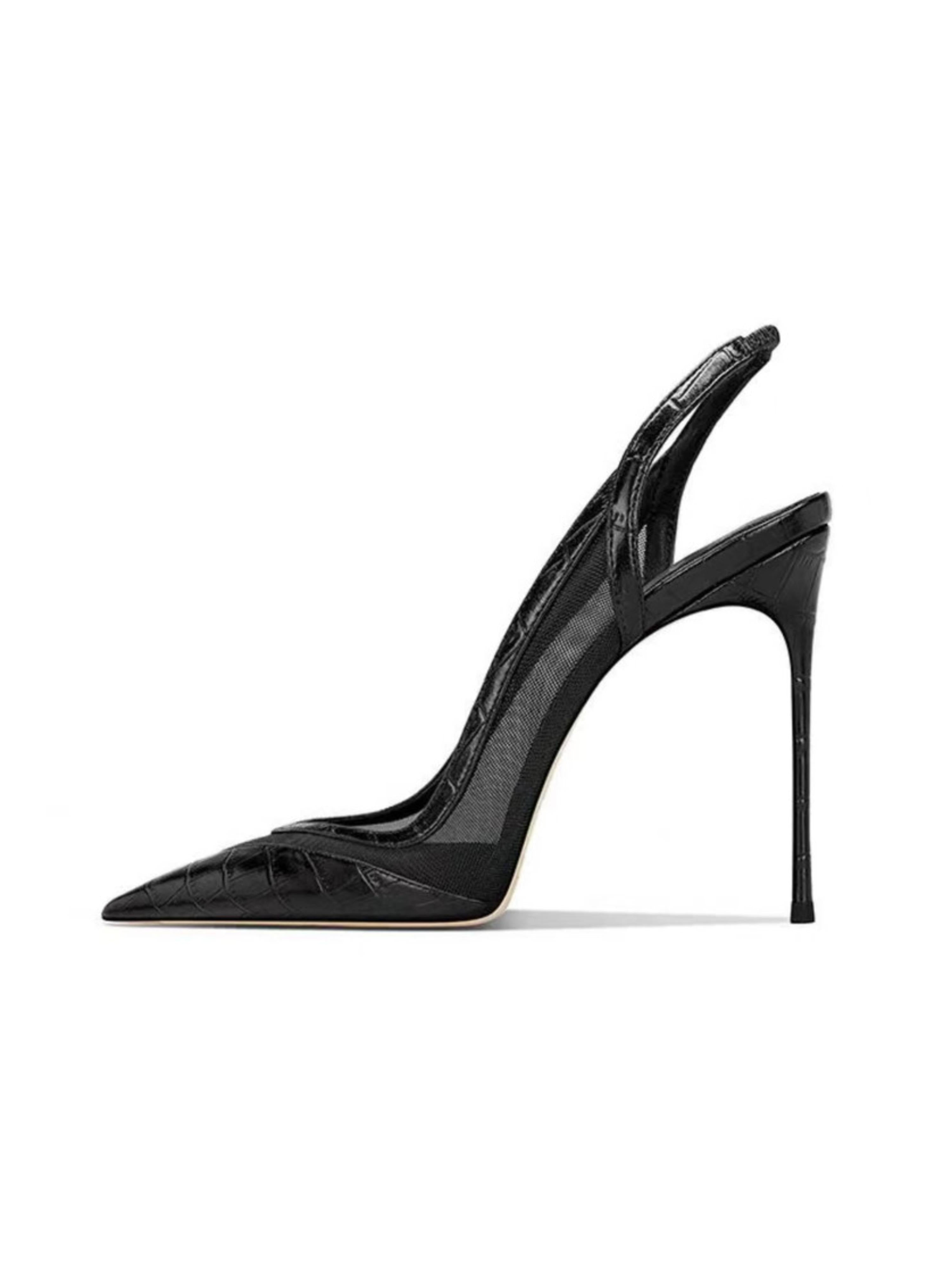 Black high-heeled shoe