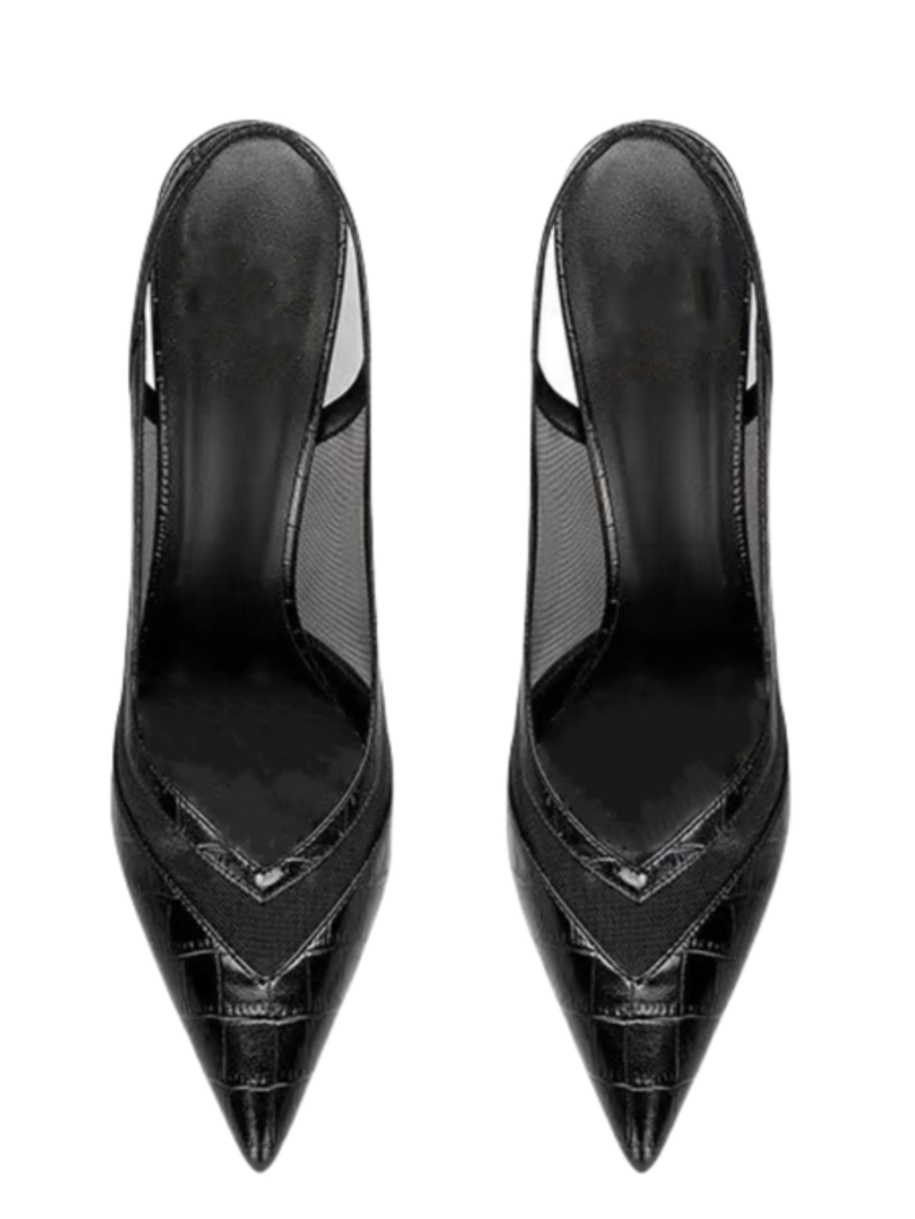 Runway Edge Pointed-Toe Women Black Sandals