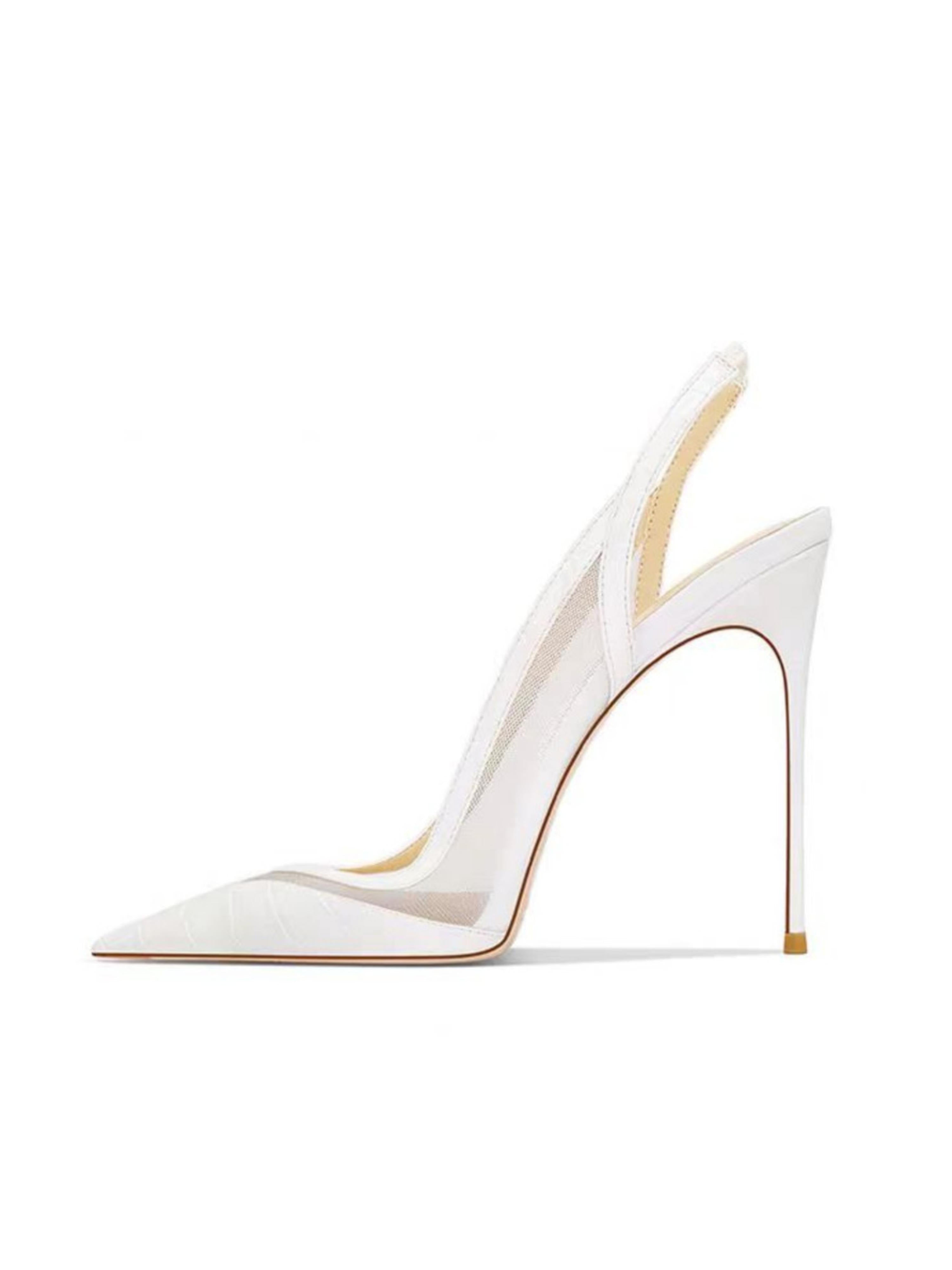 White high-heeled shoes