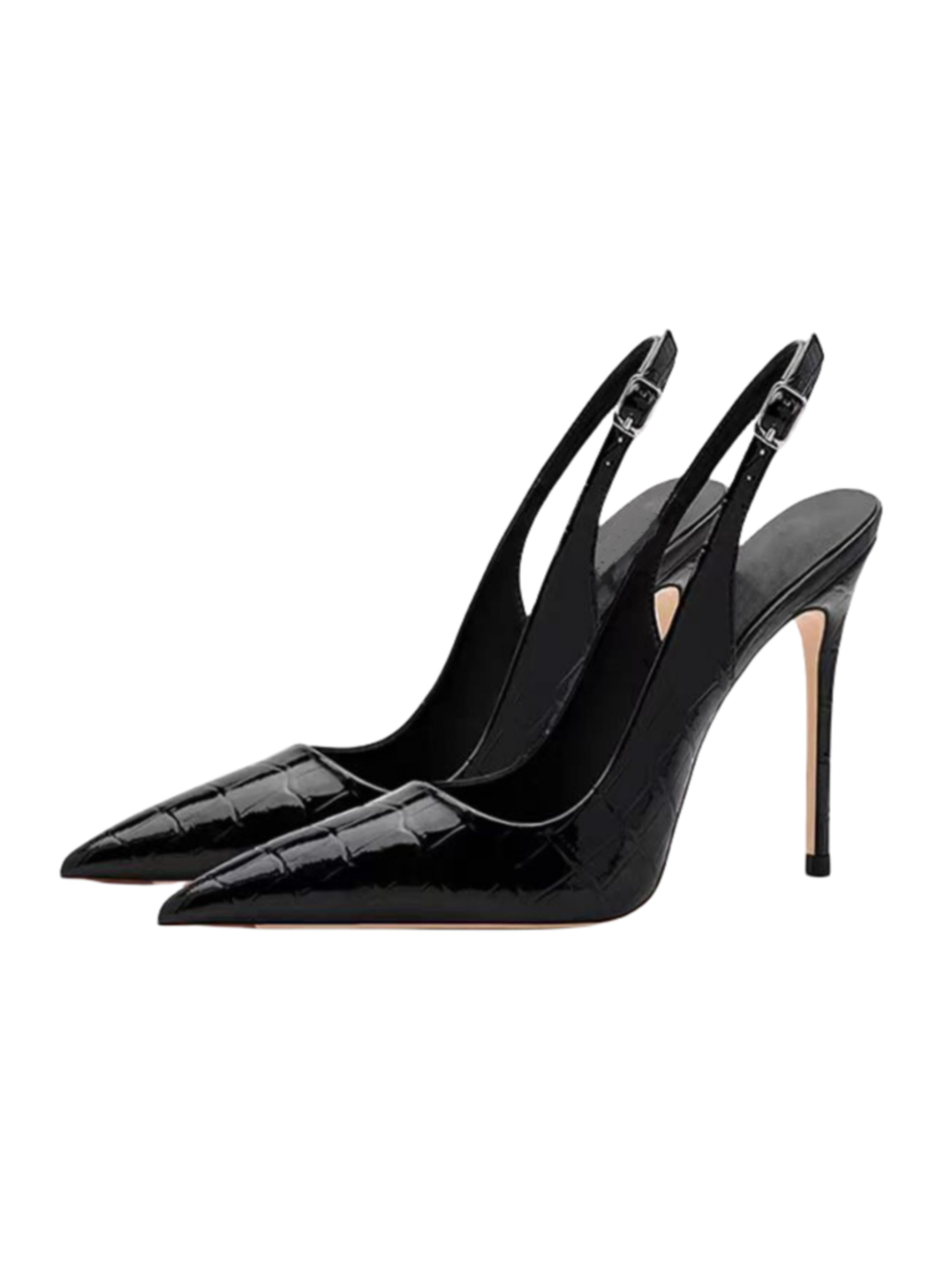 Midnight Gloss Stiletto High Heel Sandals for Women