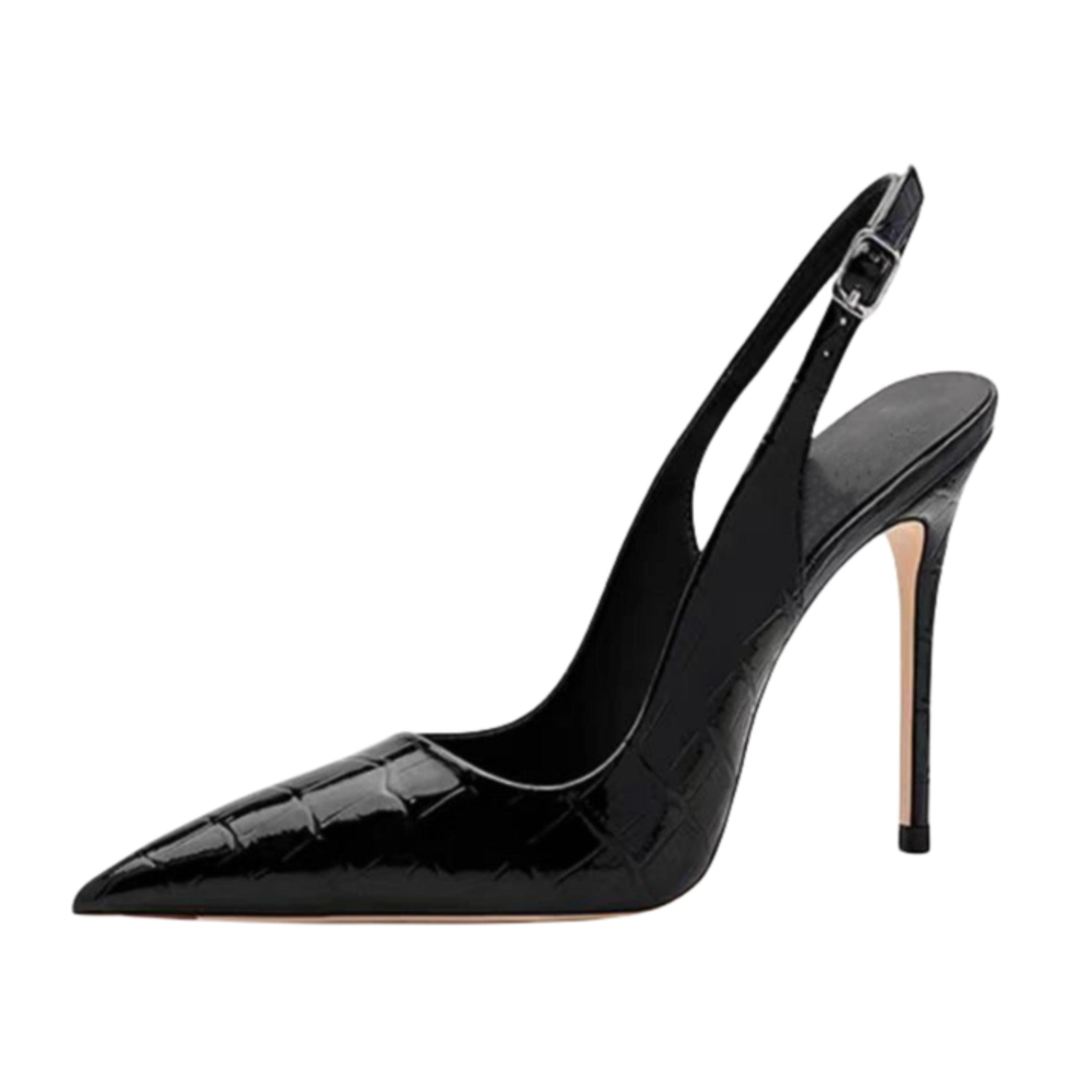 Midnight Gloss Stiletto High Heel Sandals for Women