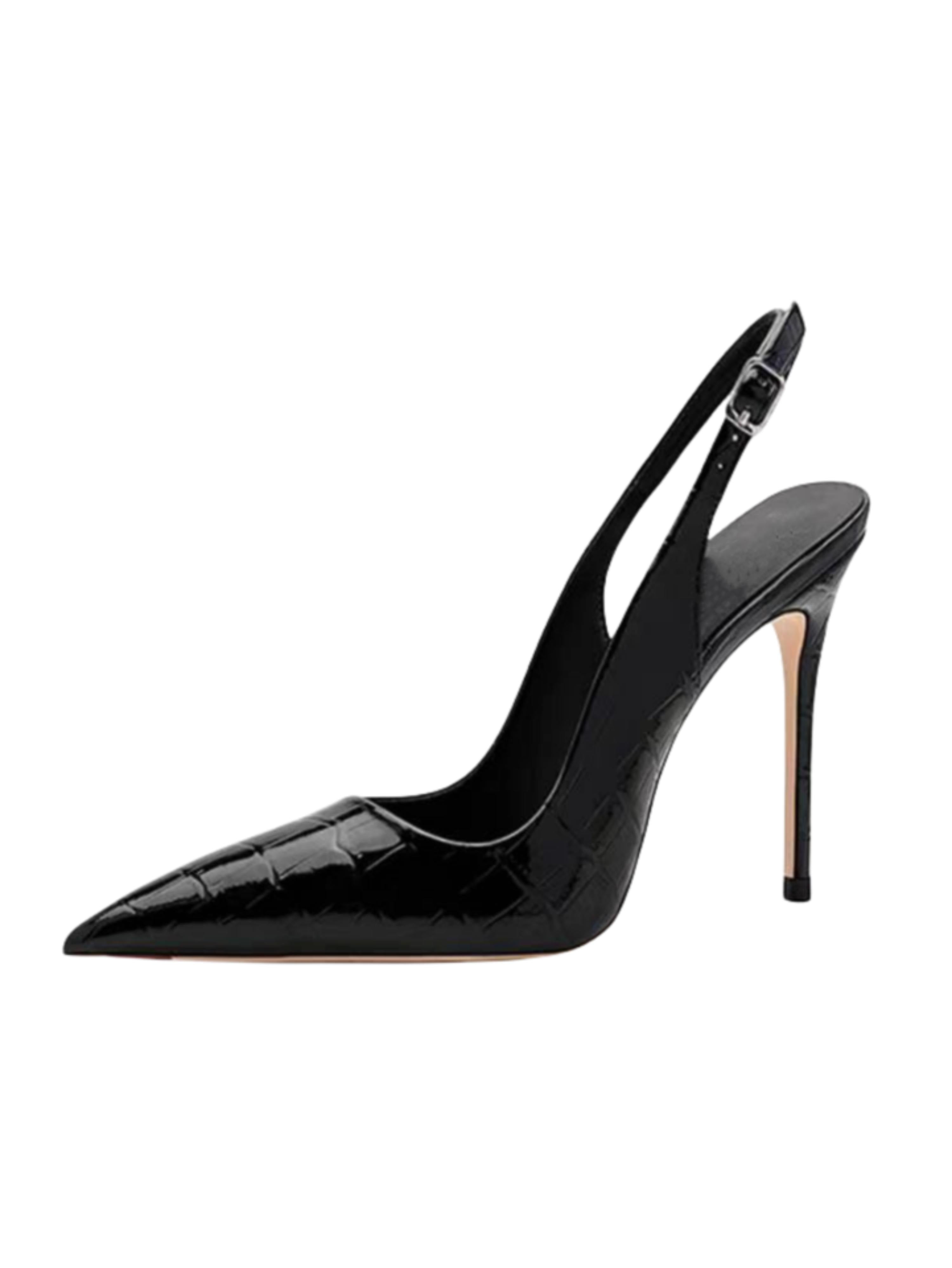 Midnight Gloss Stiletto High Heel Sandals for Women