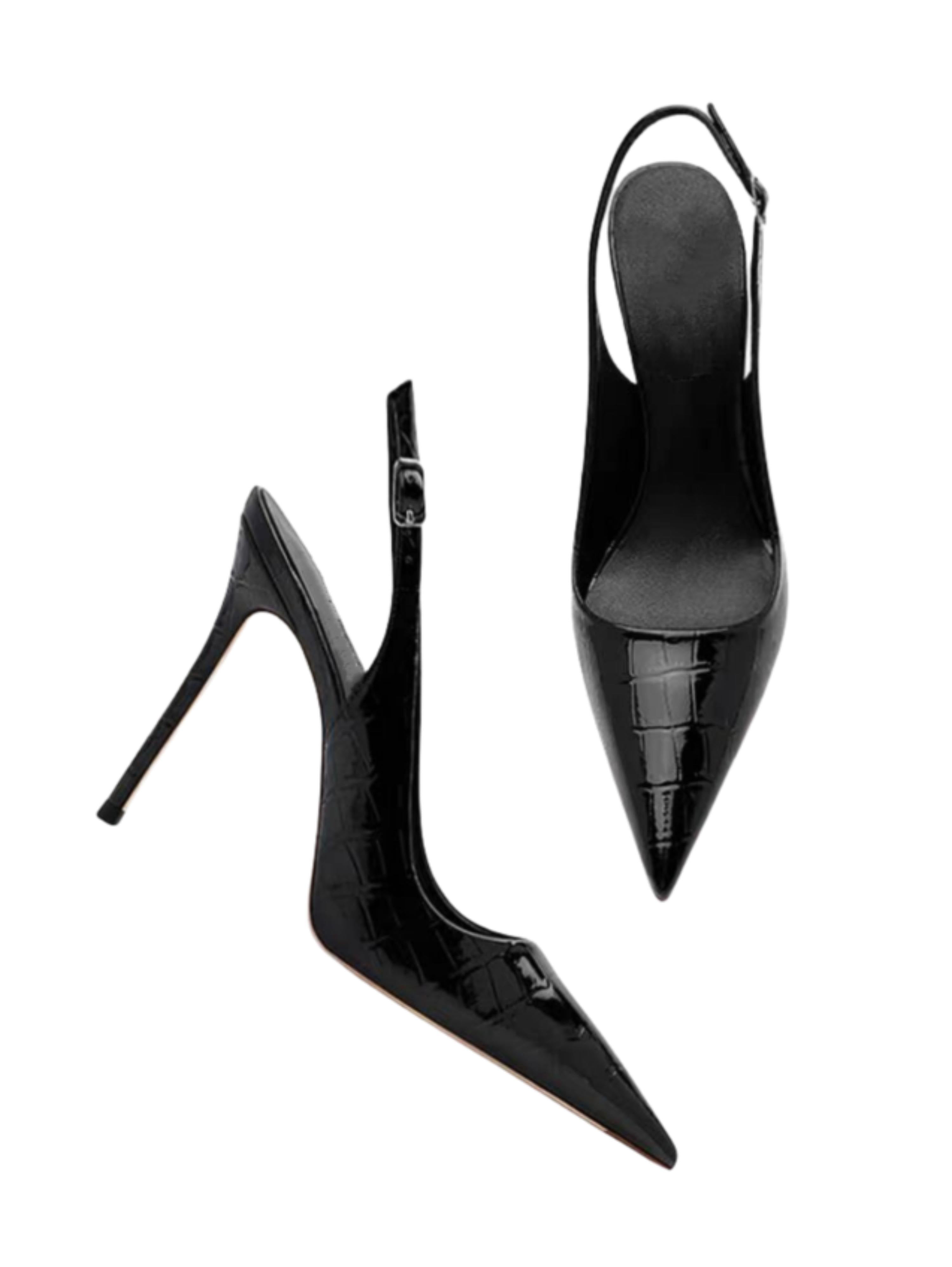 Midnight Gloss Stiletto High Heel Sandals for Women