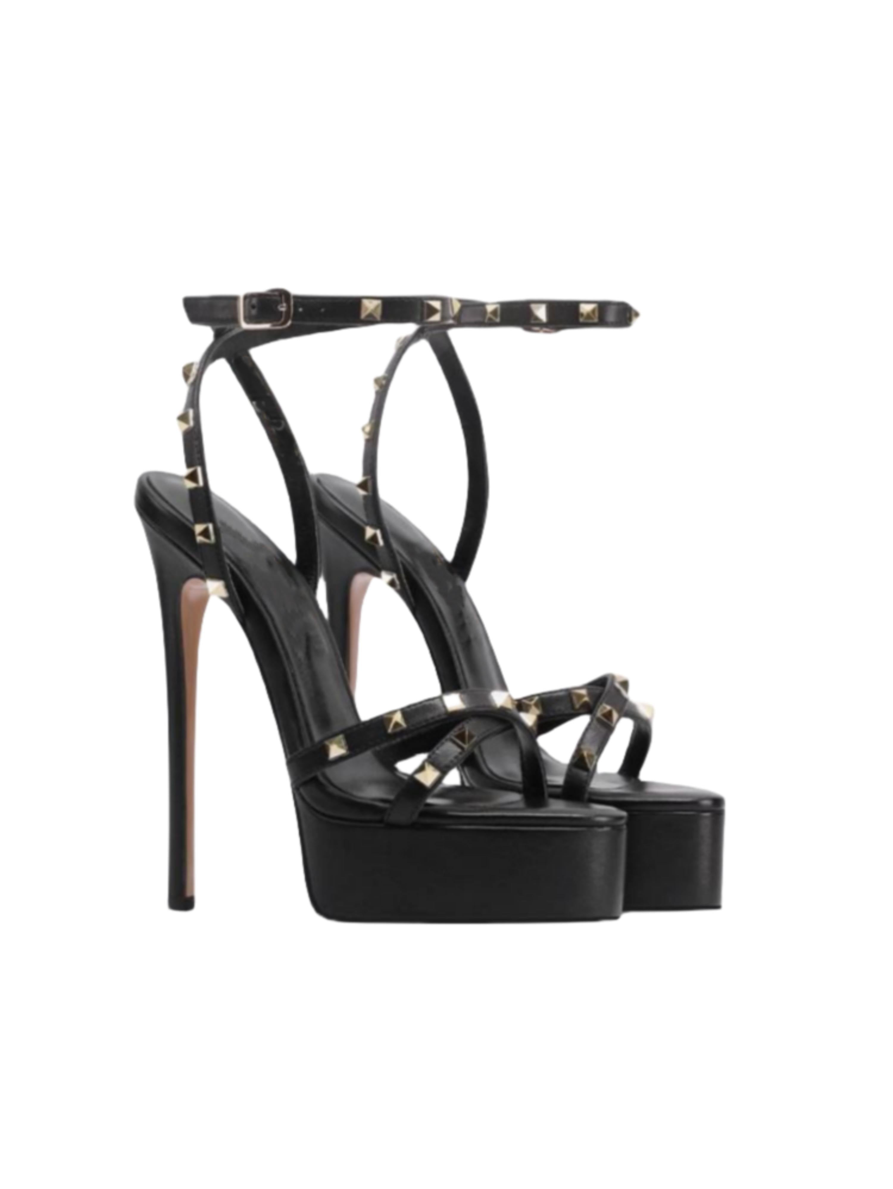 Stylish Open Toe Black Platform Sandals for Women