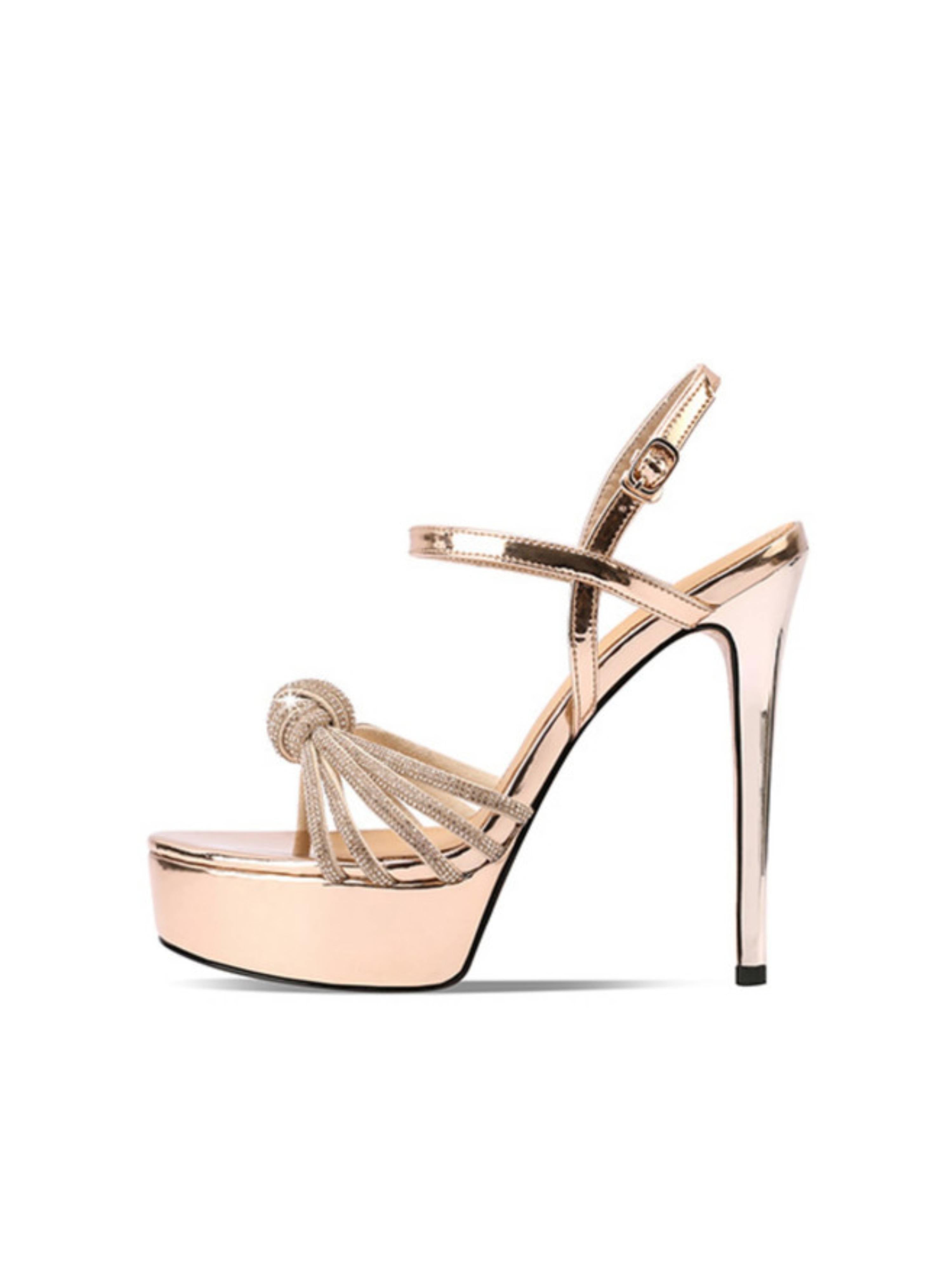 Gold Platform Strappy Women Sandals
