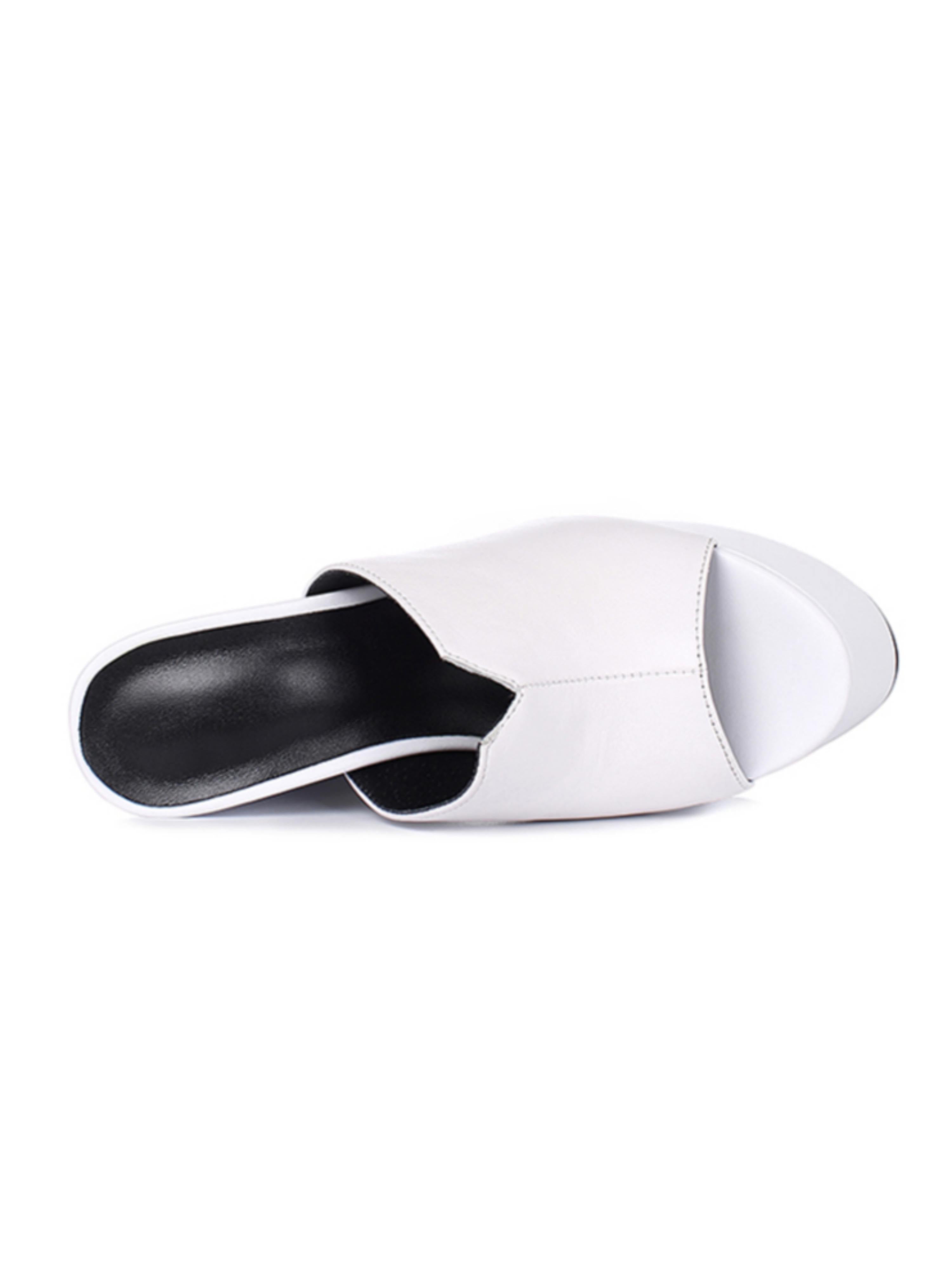 White Retro Mule Sandals for Women Platform