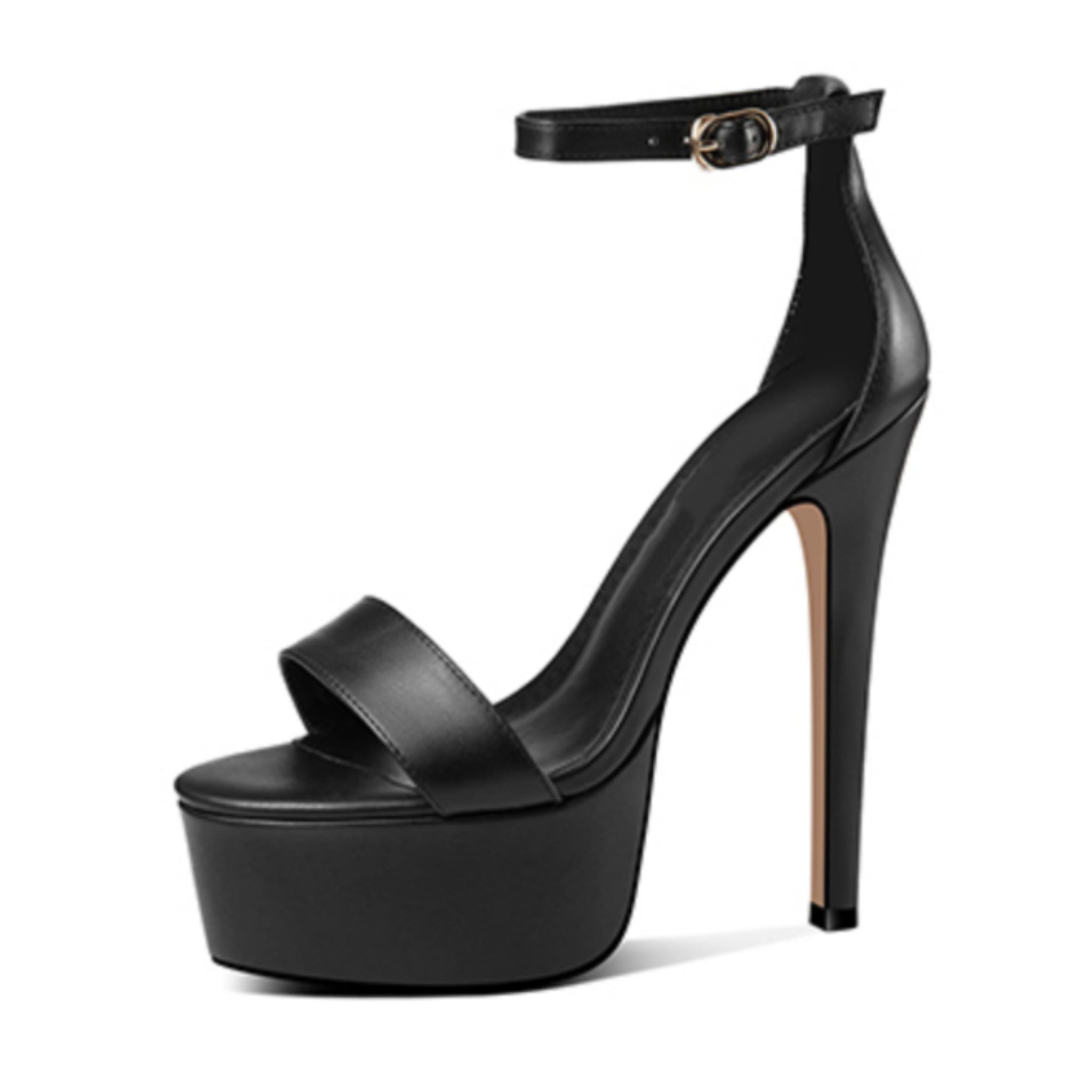High Platform Black Sandals Women
