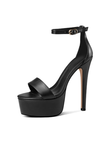 High Platform Black Sandals Women