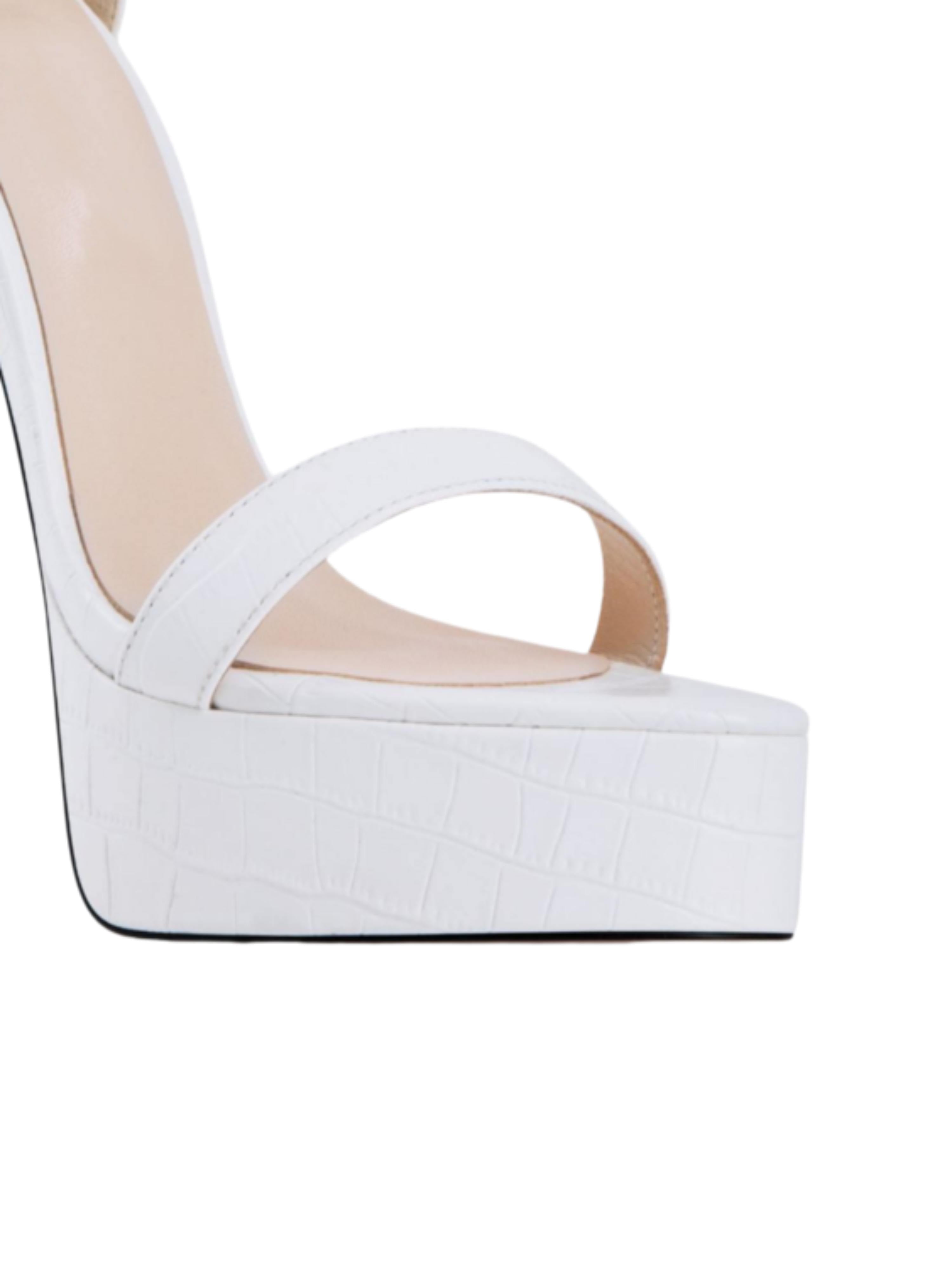 White High Platform Women Heeled Sandals