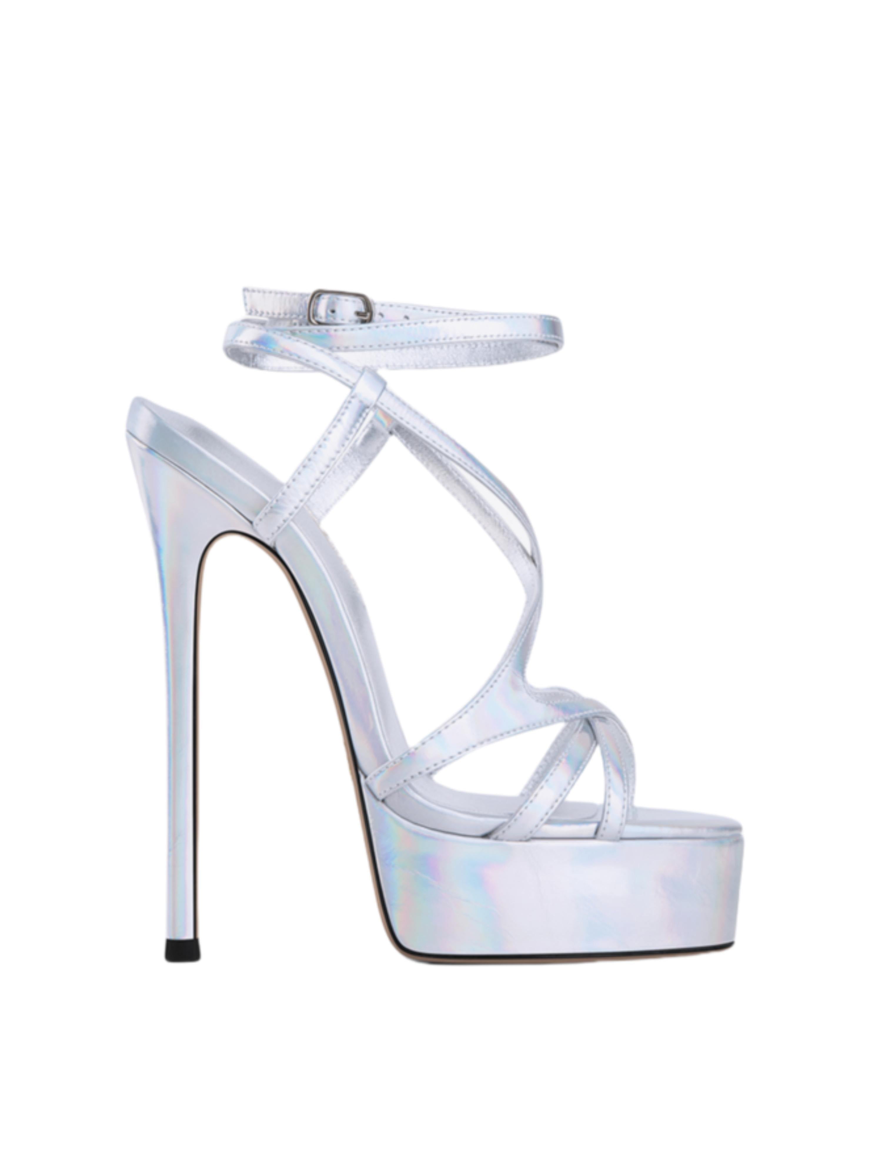 Futuristic Party Glam Silver Sandals for Women