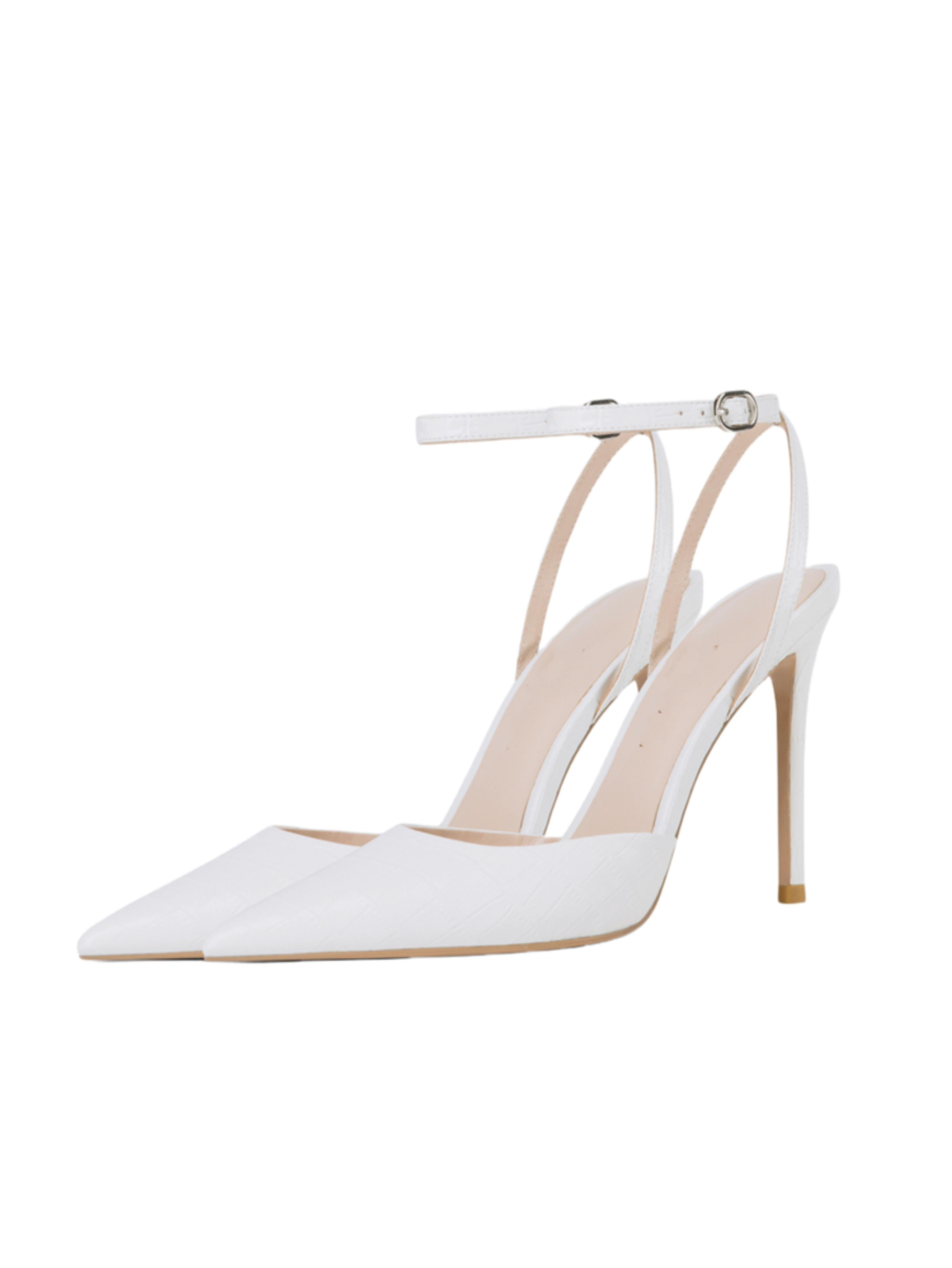 Pointed-Toe Women White Sandals