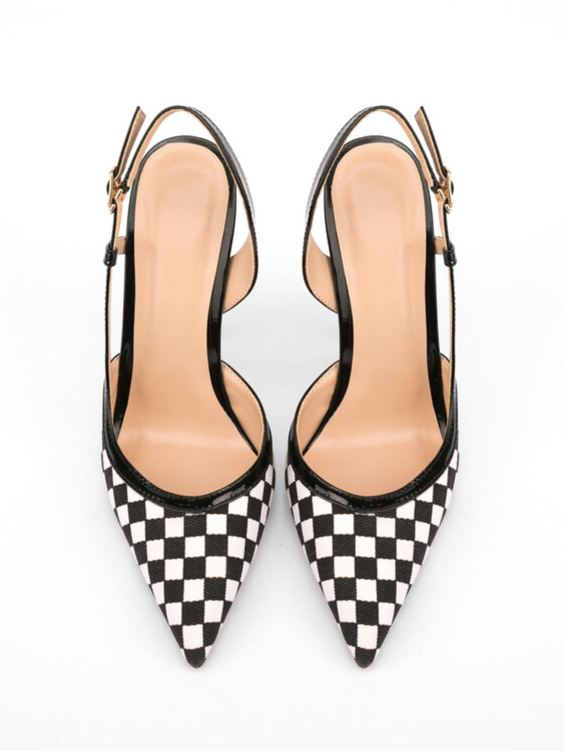 Black & White Stiletto Slingbacks Sandals Women