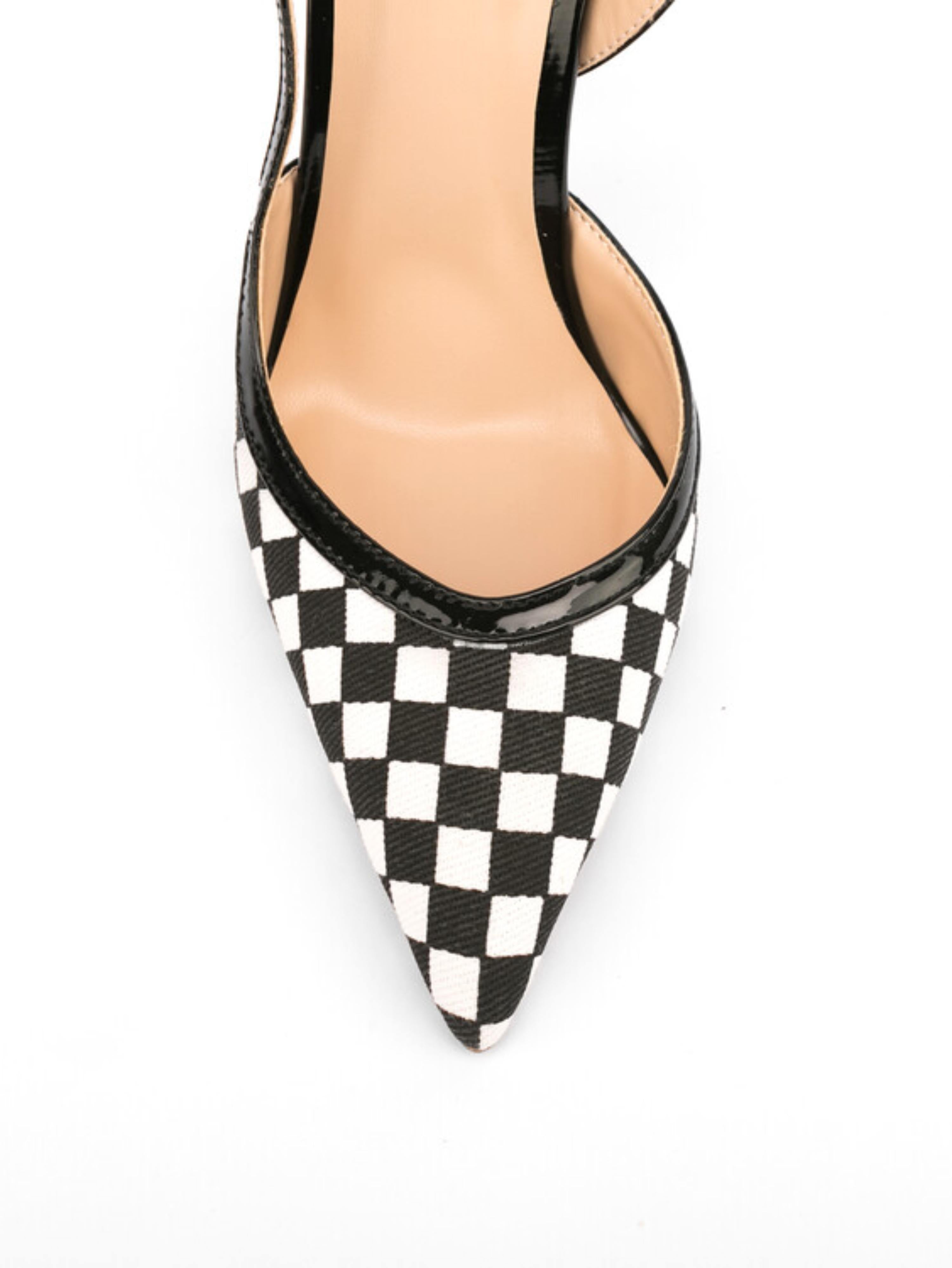 Black & White Stiletto Slingbacks Sandals Women