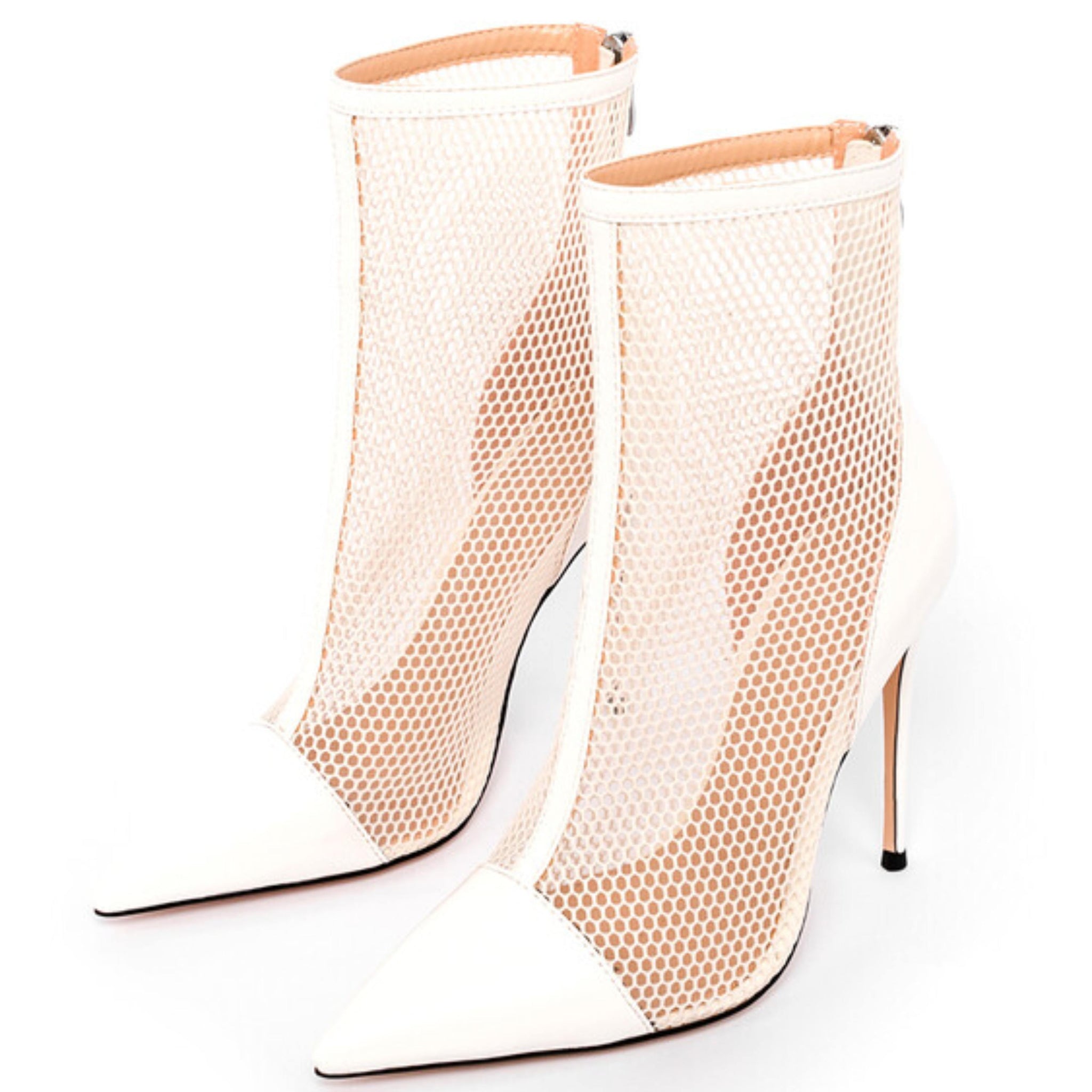 Pointed Toe Stilettos with Back Zipper Sandals for Women