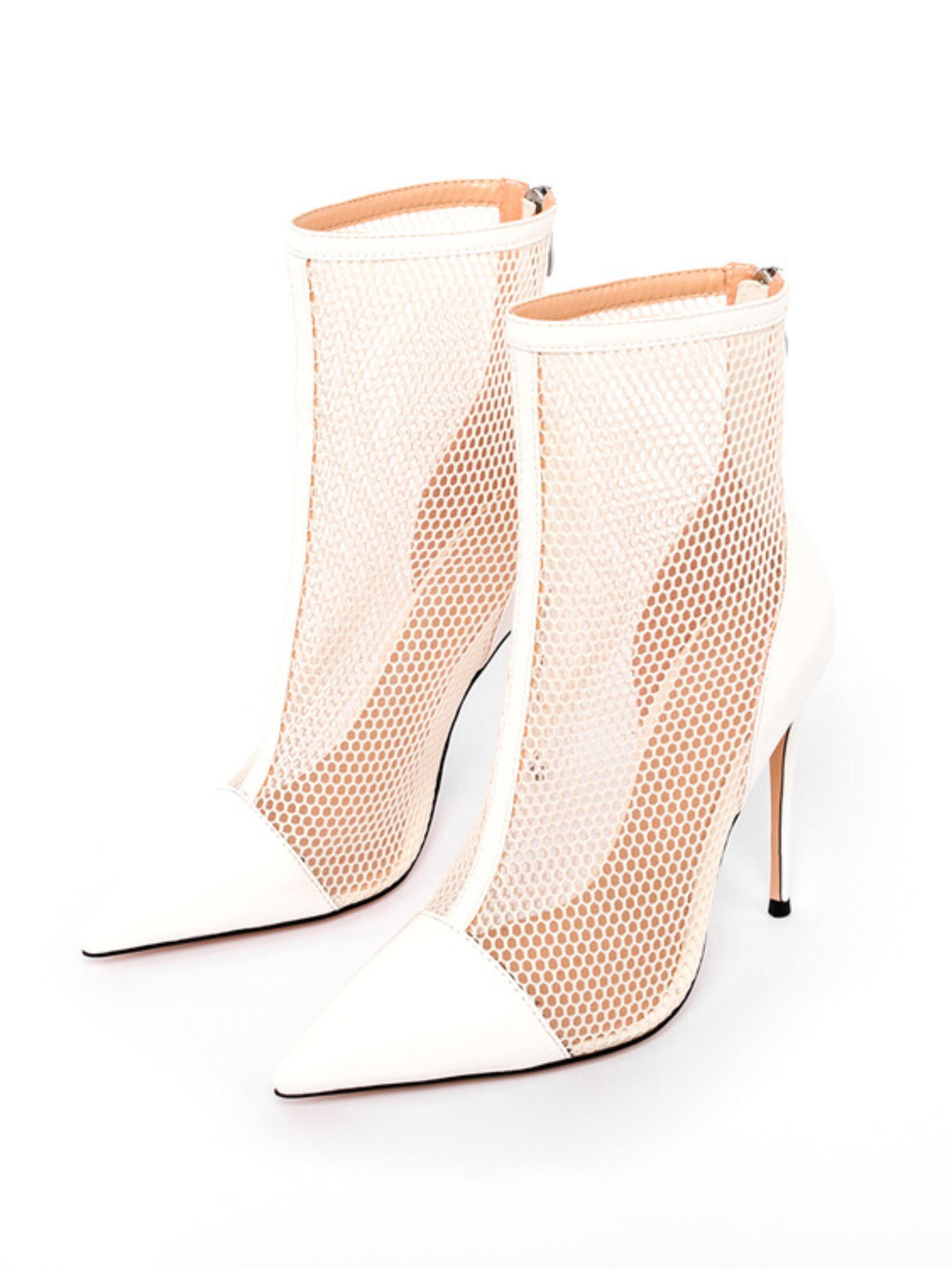 Pointed Toe Stilettos with Back Zipper Sandals for Women