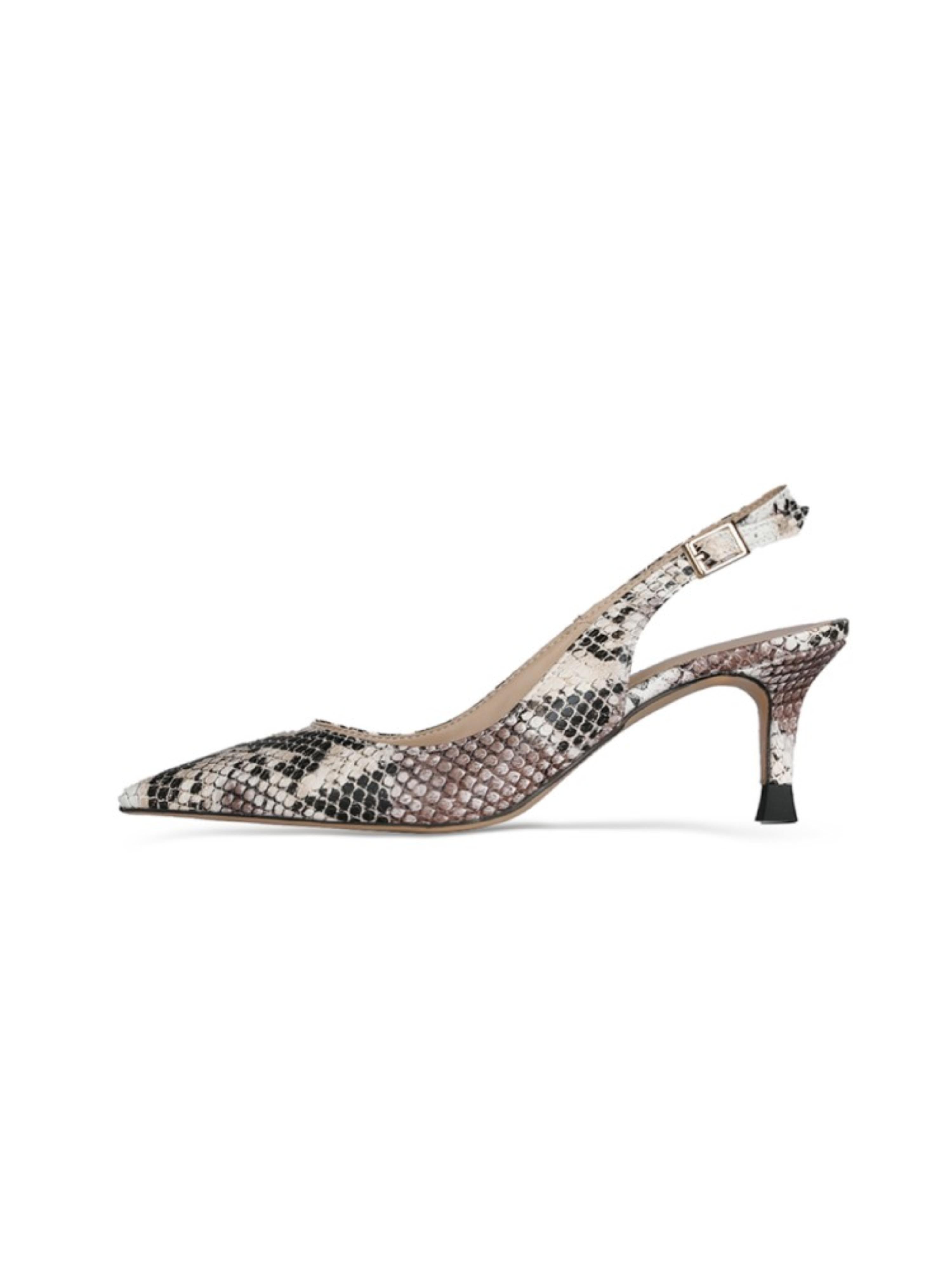 Snakeskin Slingback Women Heel Sandals