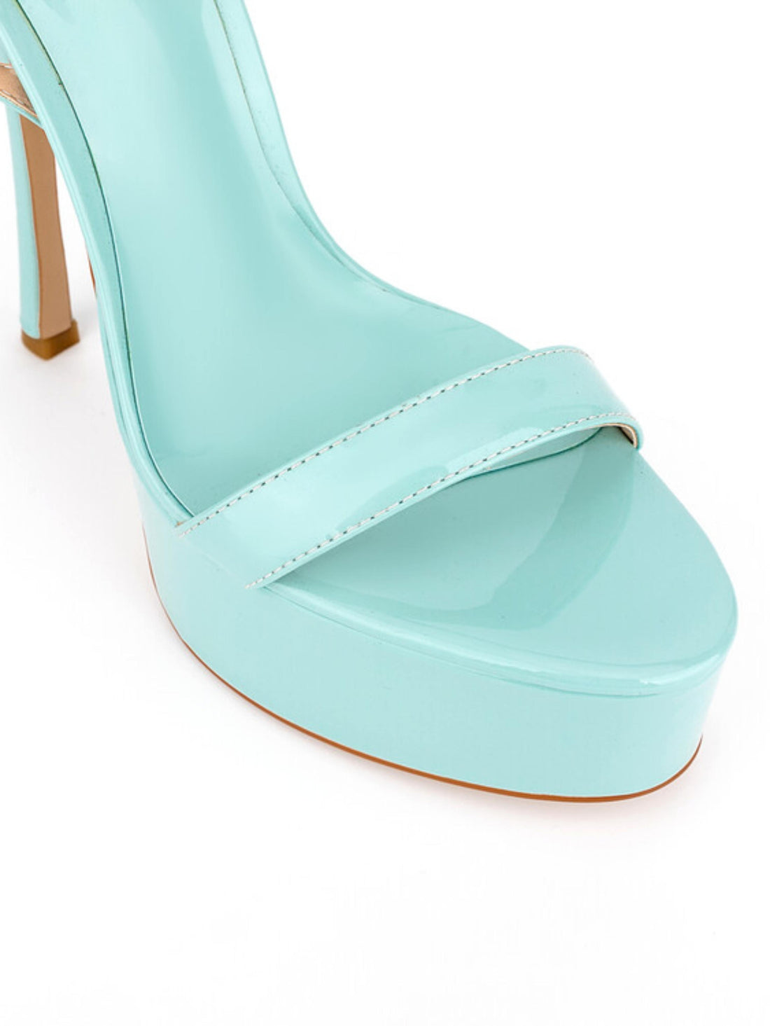 Blue Patent Platform Summer Sandals for Women