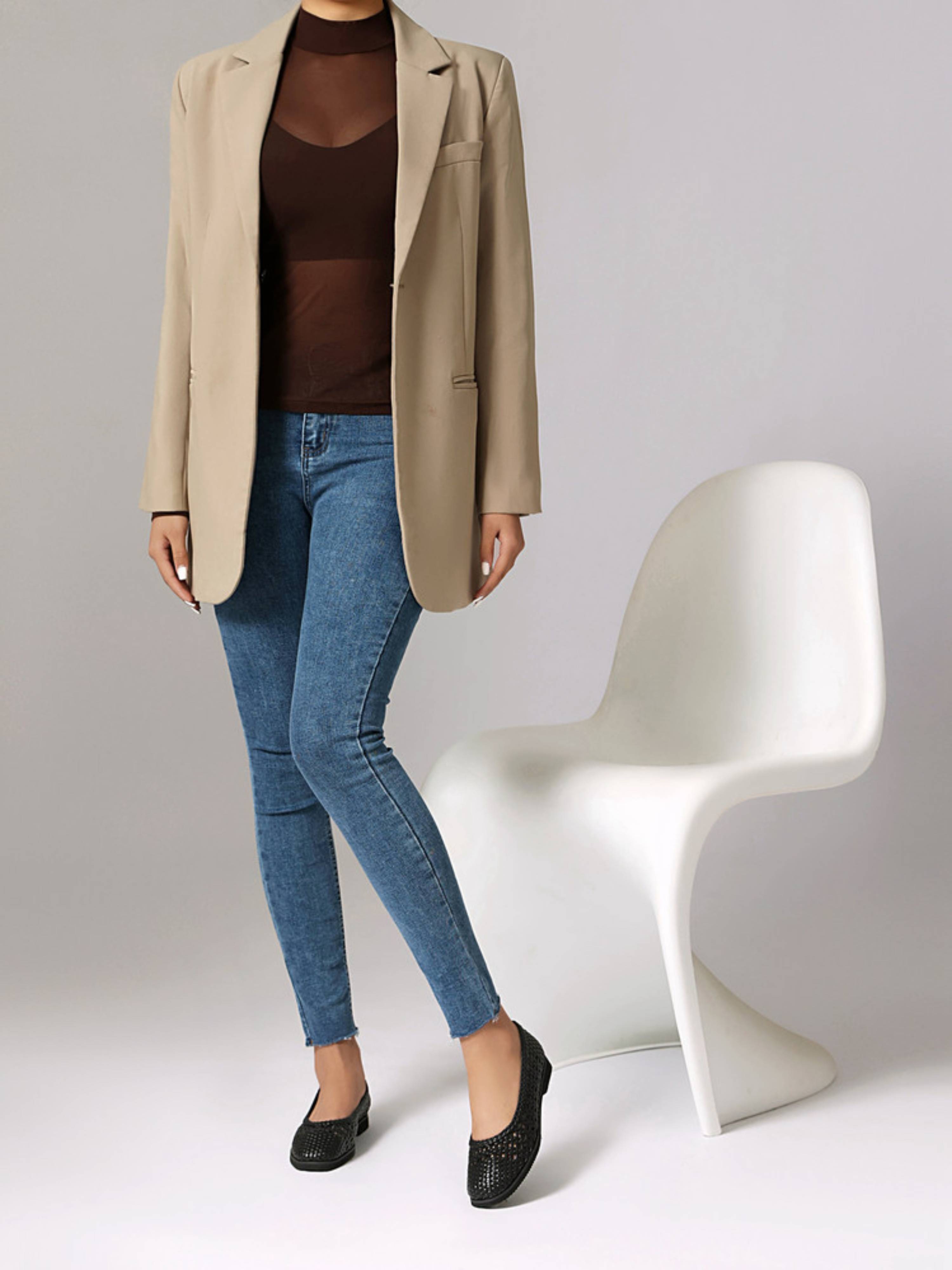 Simple Weave Everyday Flats Sandals for Women in Black