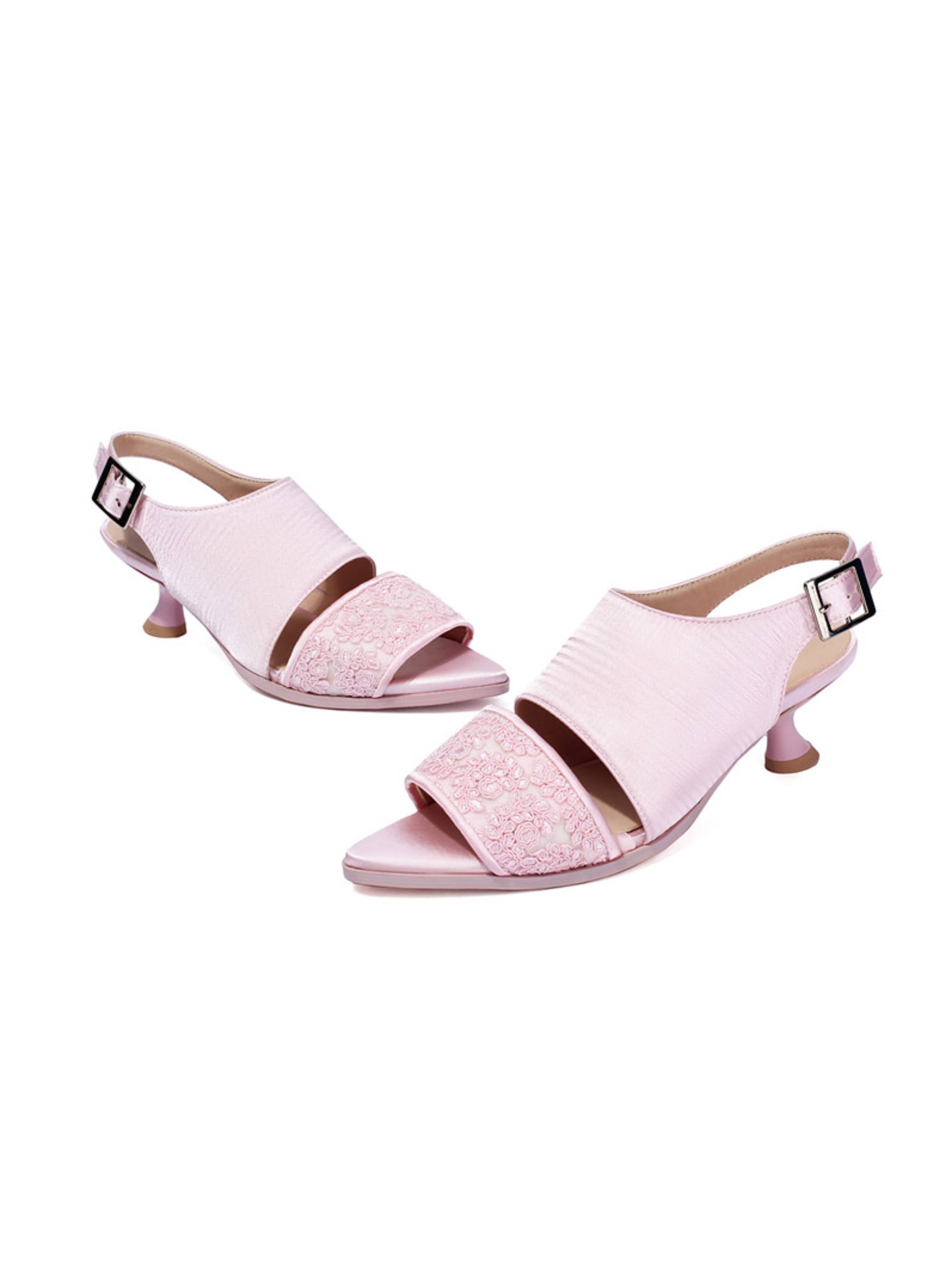 Stylish Satin with Adjustable Buckle Slingback Dressy Sandals for Women