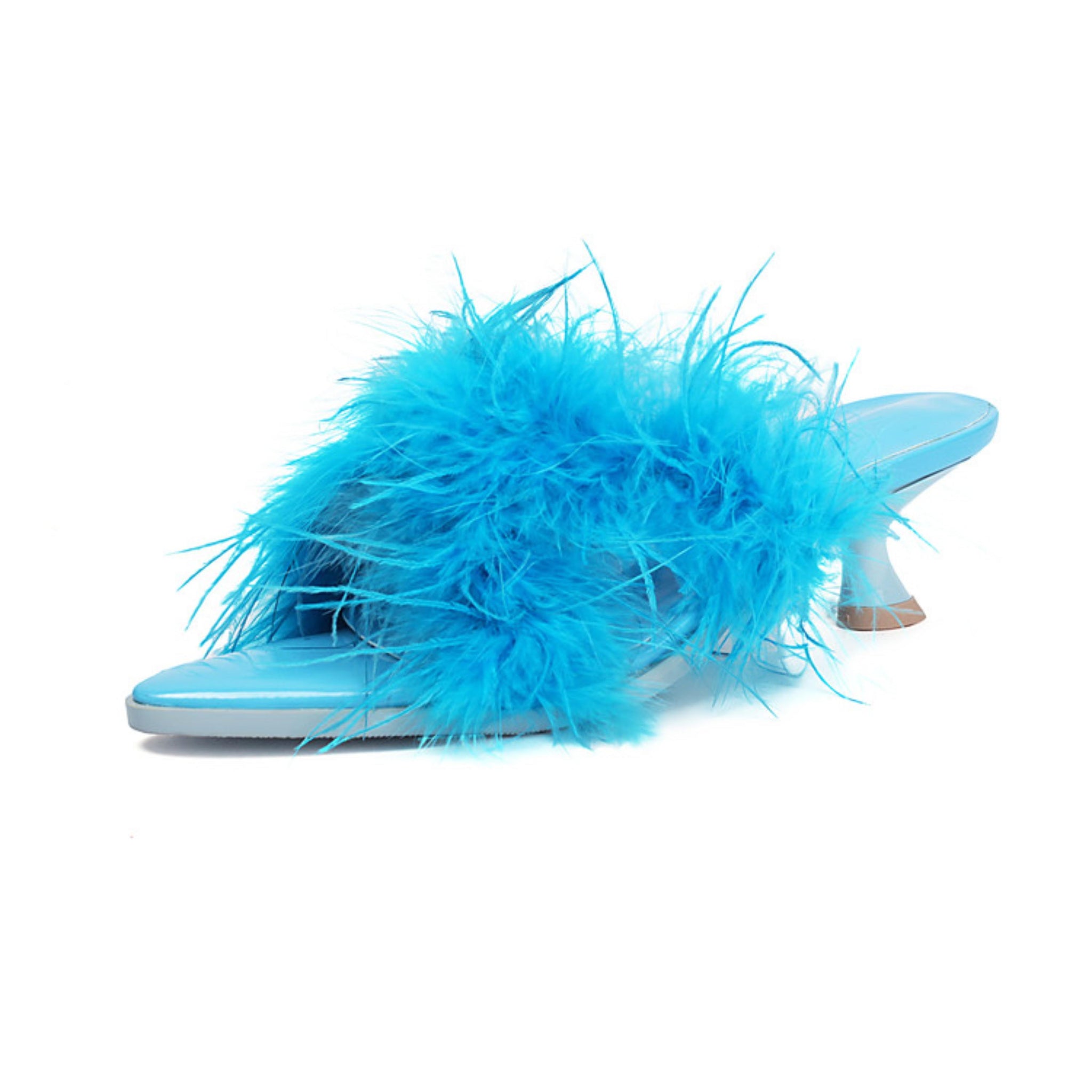 Fur Luxe Mules Low Heels Sandals for Women