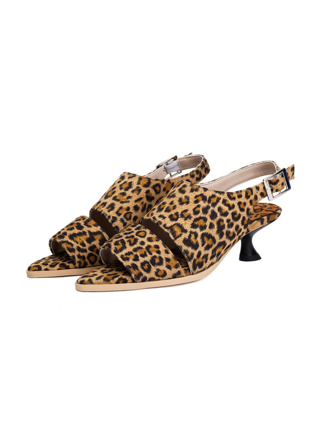 Leopard Pattern Buckle Strap Women Sandals