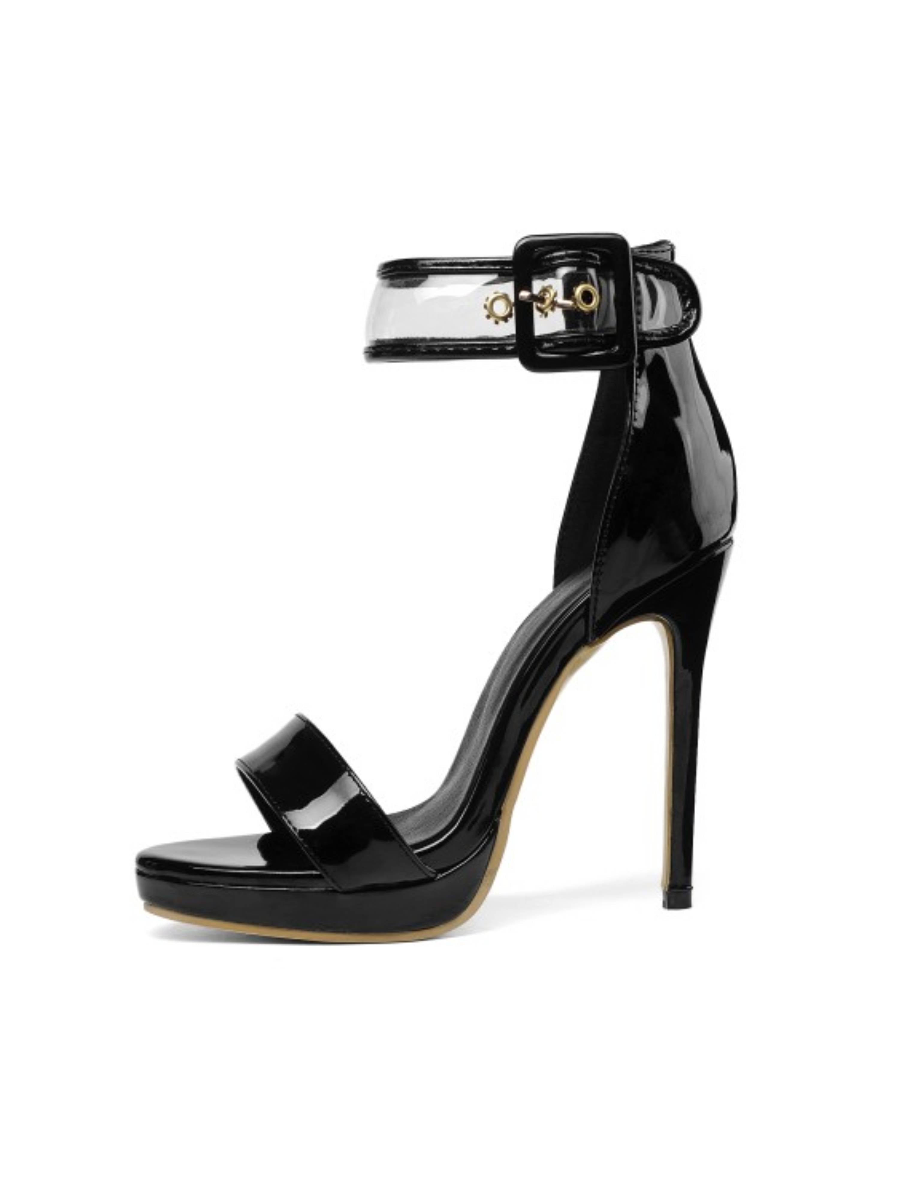 Stride Boldly in Black Elegance Dress Sandals for Women