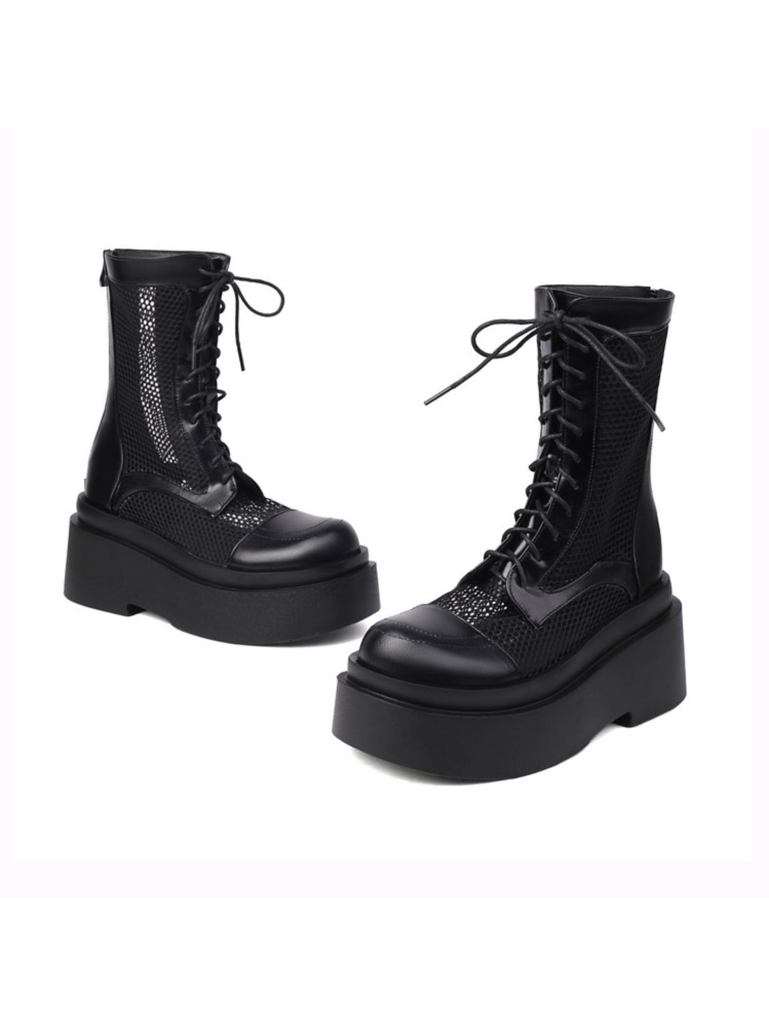 Stylish Lace-Up Front Black Sandals for Women Platform