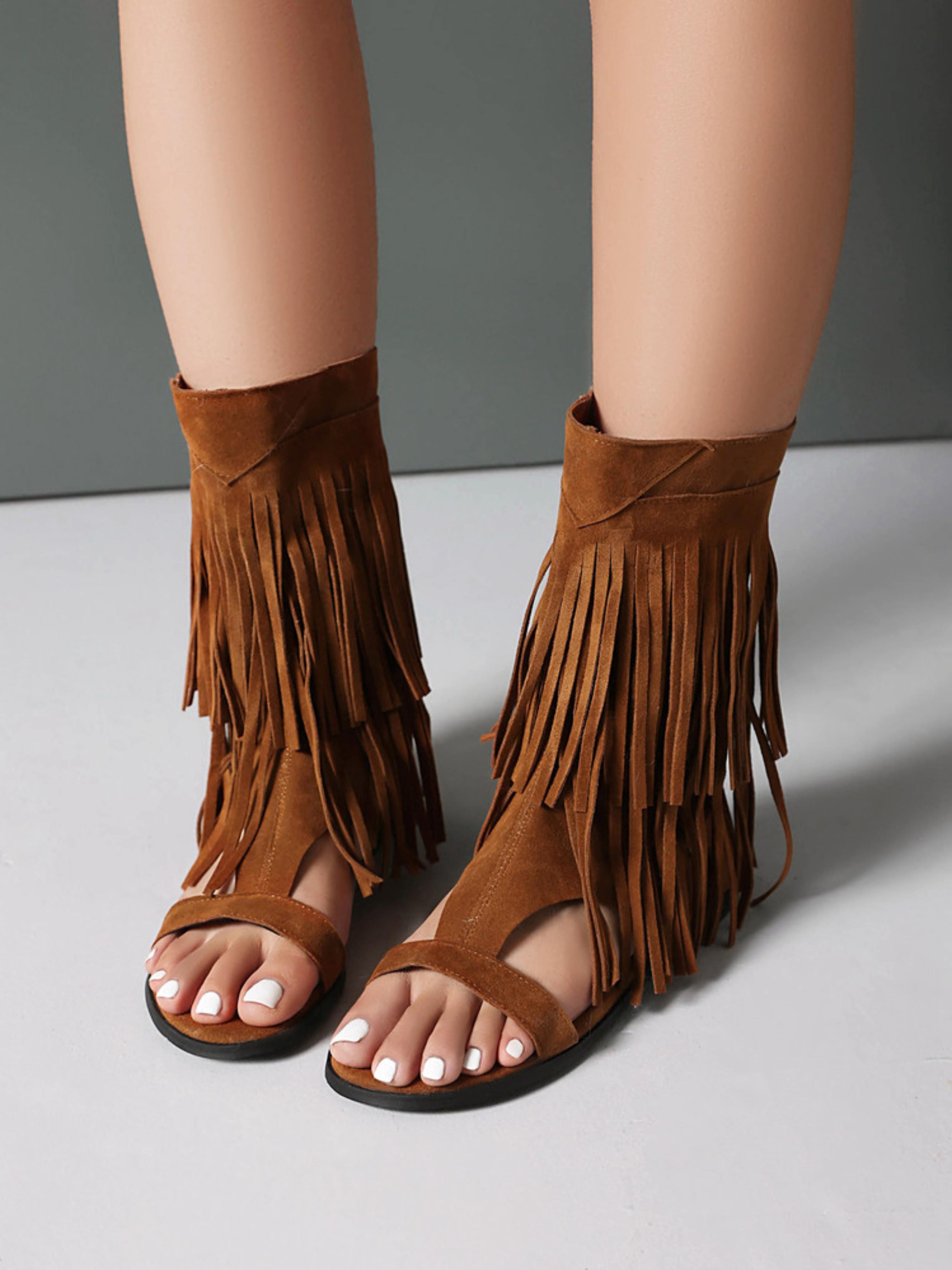 Boho Fringe Comfortable Sandals for Women