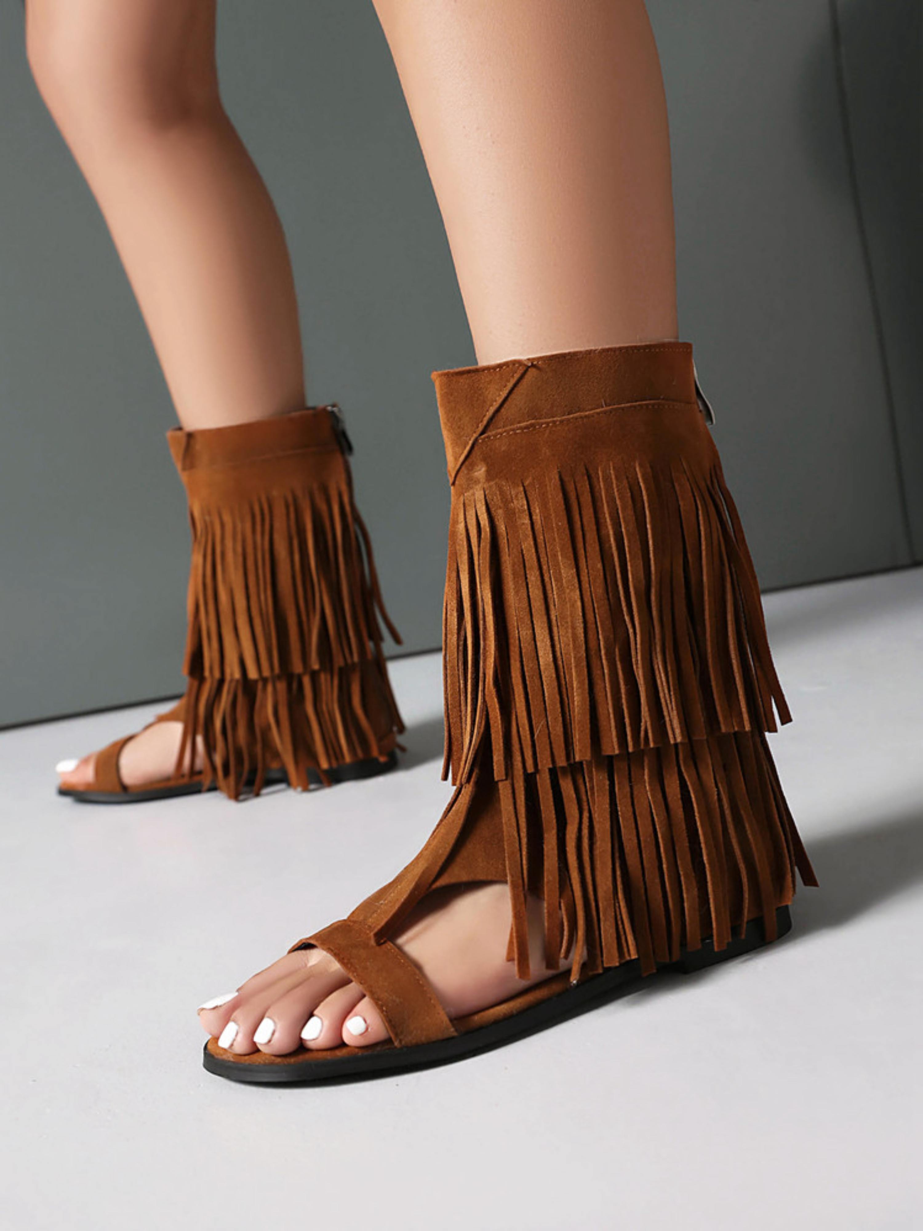 Boho Fringe Comfortable Sandals for Women
