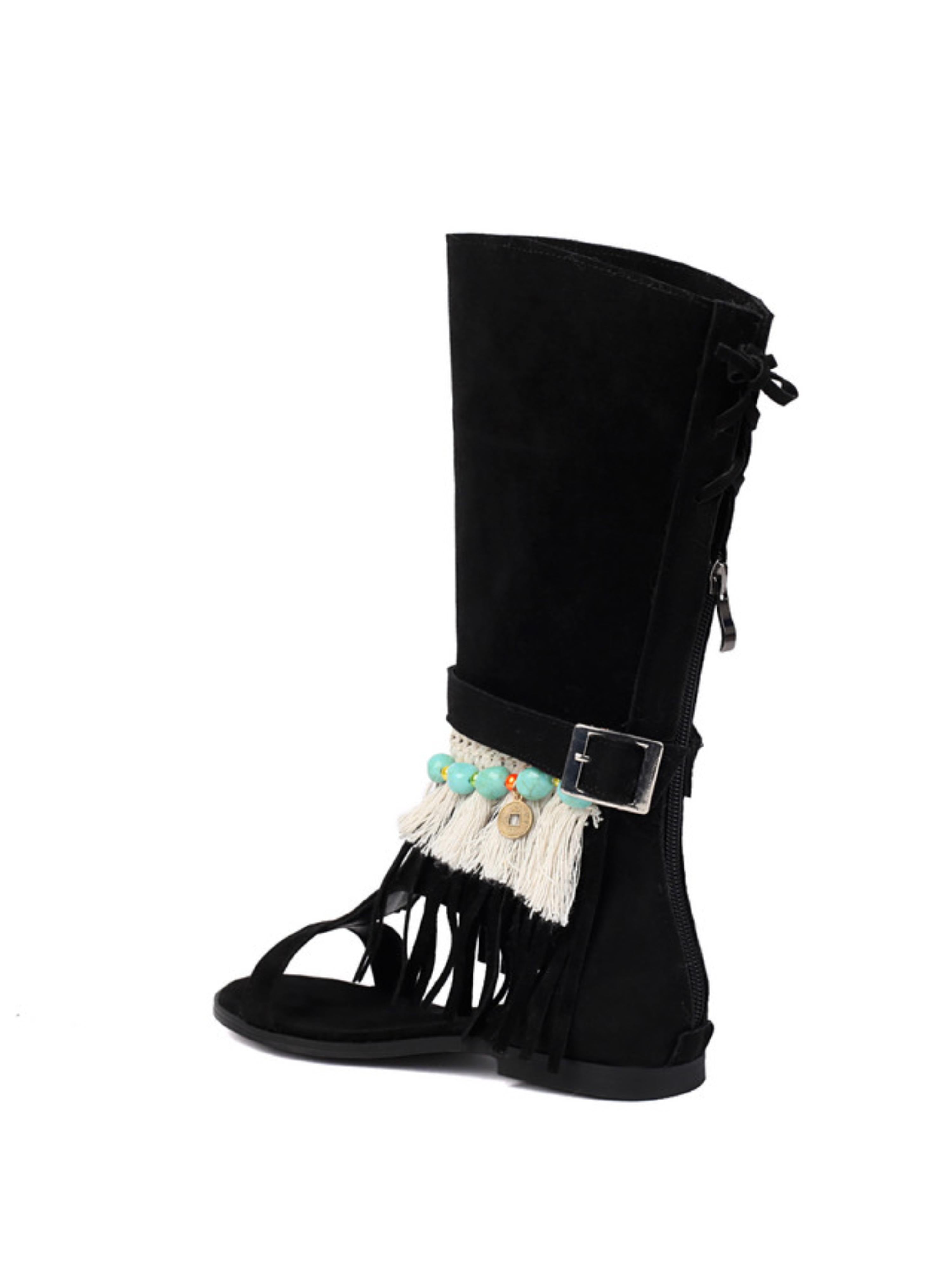 Tribal-Inspired Fringe Walking Sandals for Women