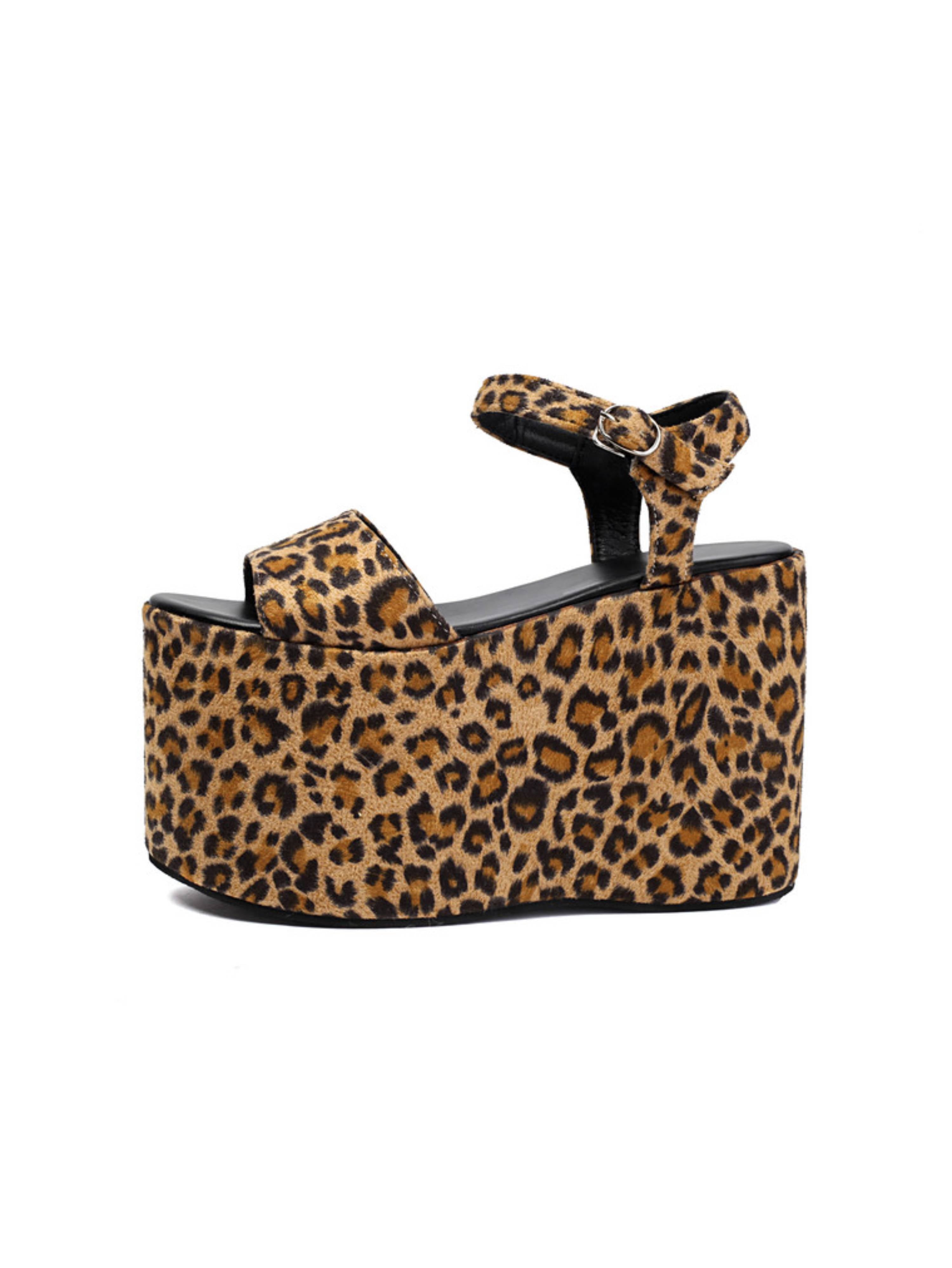 Bold Leopard Chunky Platform Sandals for Women