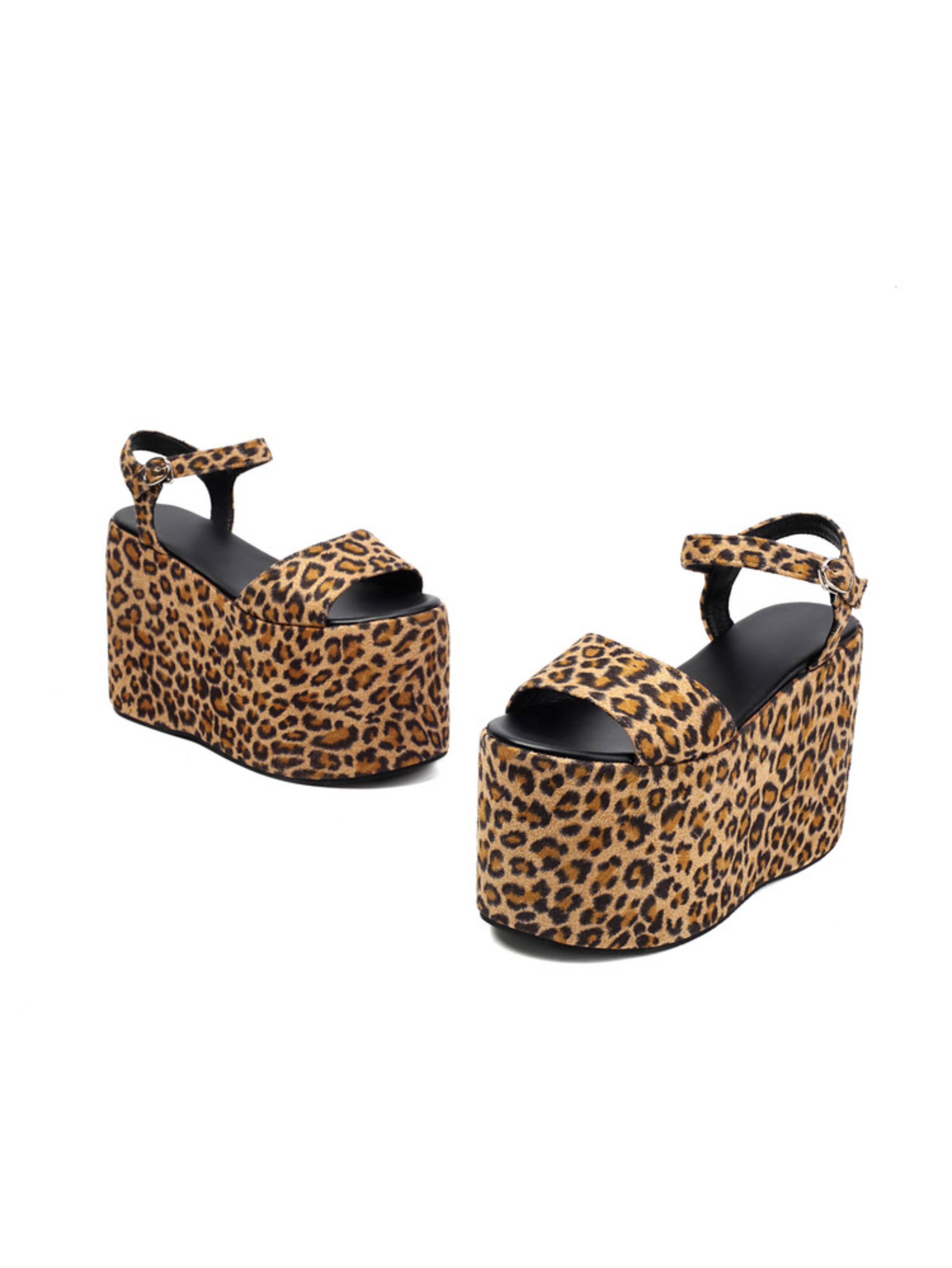 Bold Leopard Chunky Platform Sandals for Women