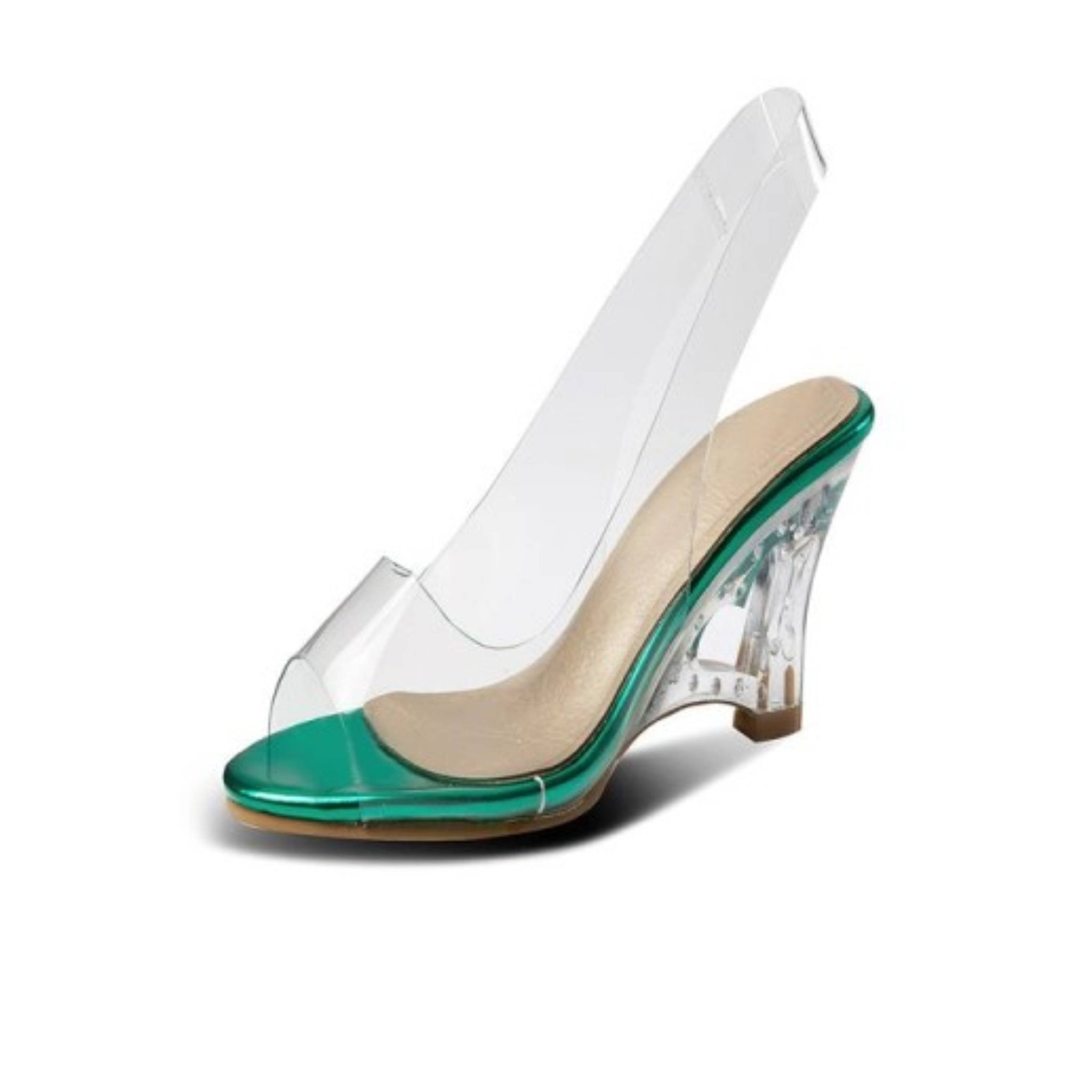 Slip-On With Elasticized Slingback Strap Women Wedge Sandals