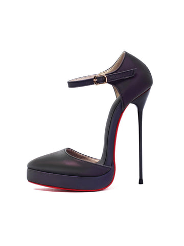 Dark Purple Platform Women's Closed Toe Sandals