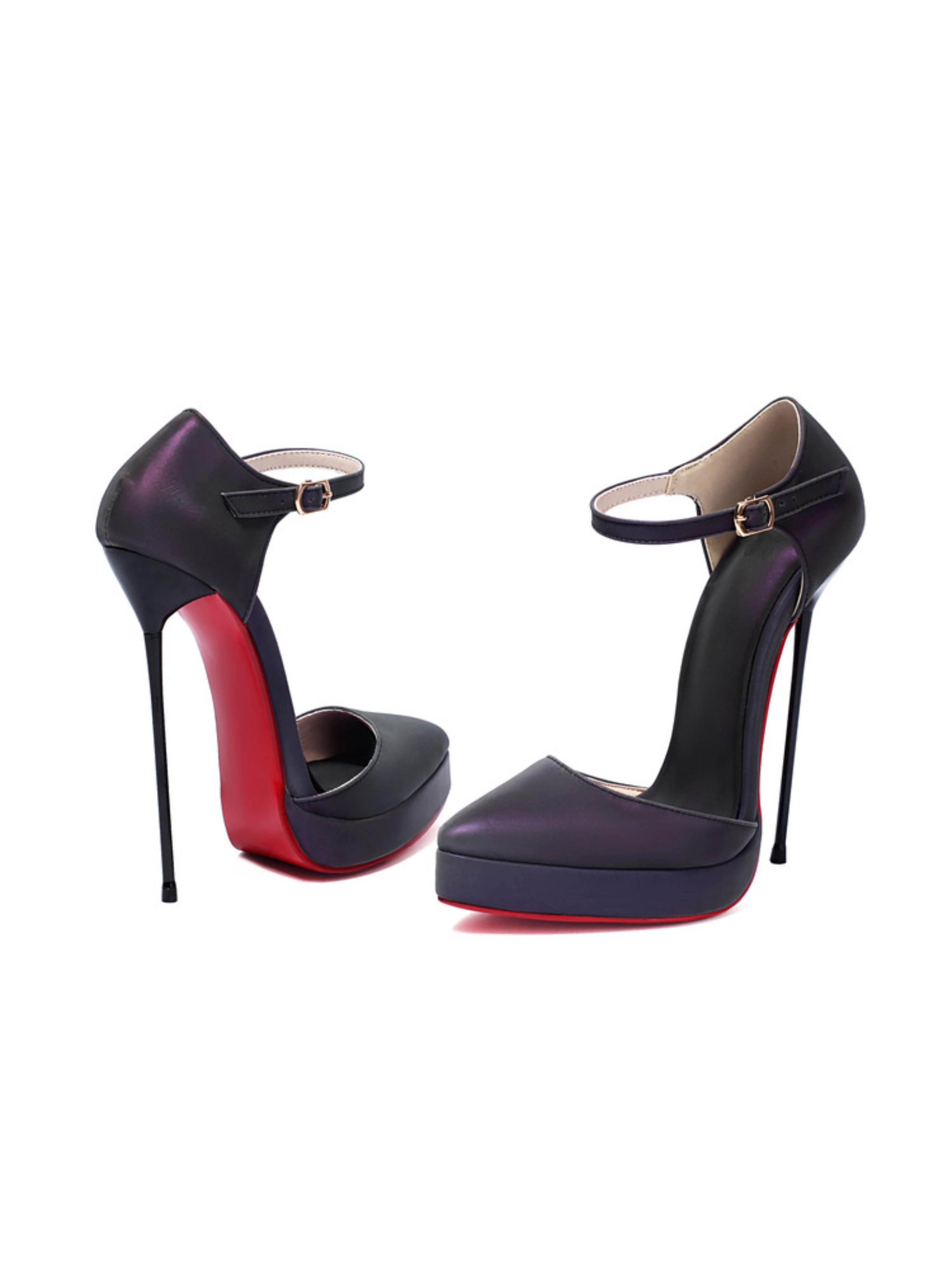 Dark Purple Platform Women's Closed Toe Sandals