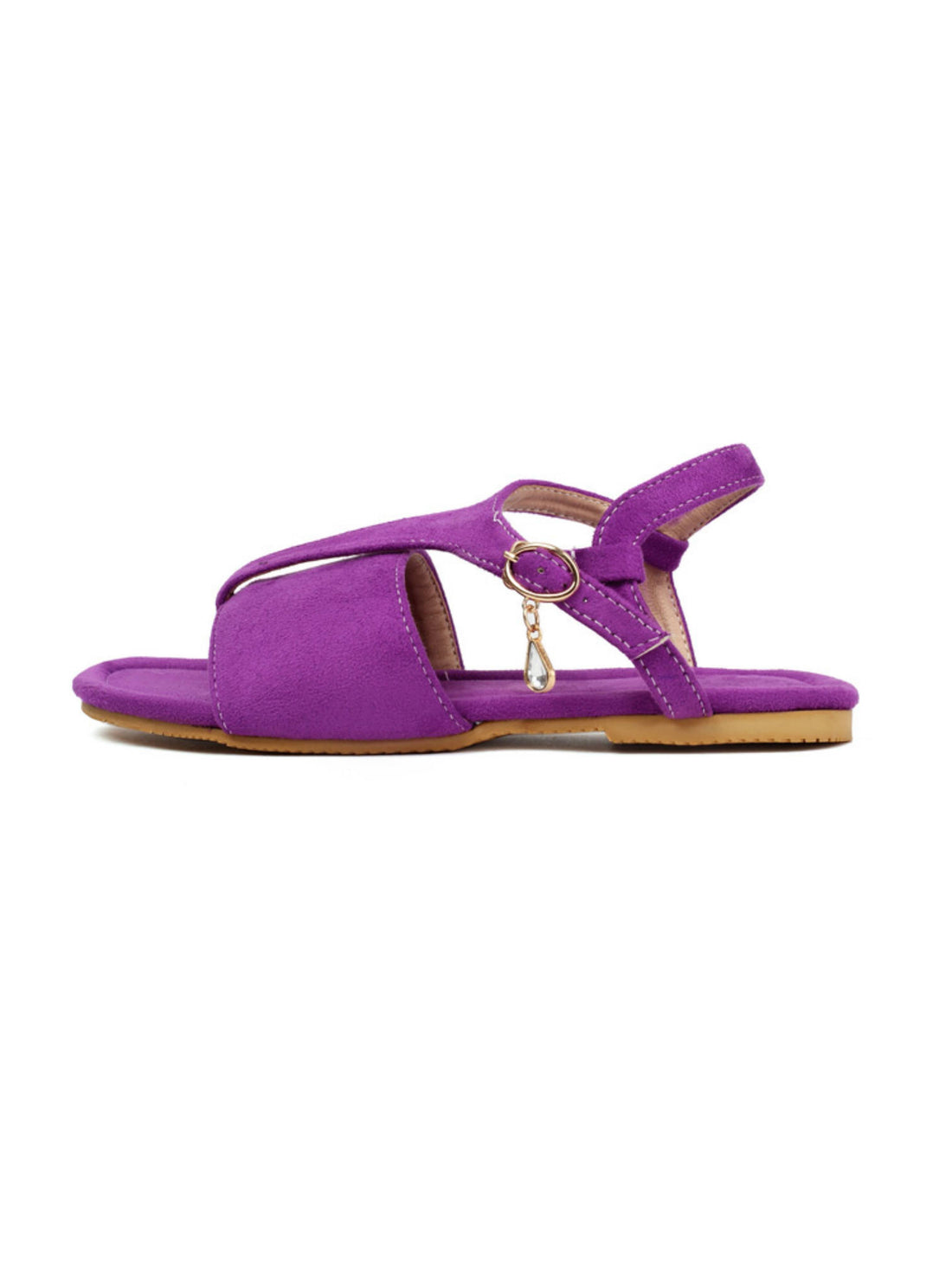 Purple sandal with a gold chain